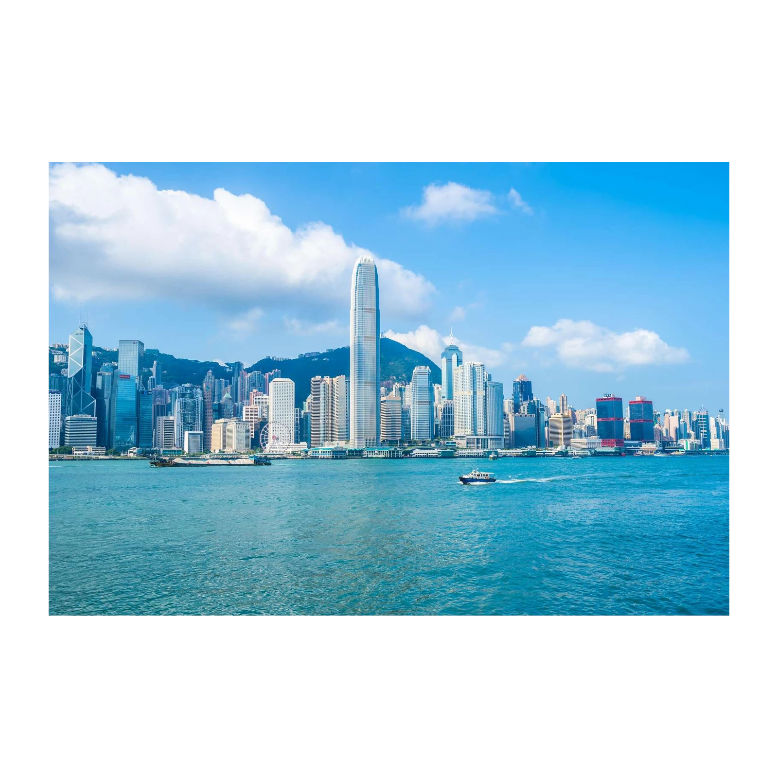 Vibrant Hong Kong Skyline Wall Art