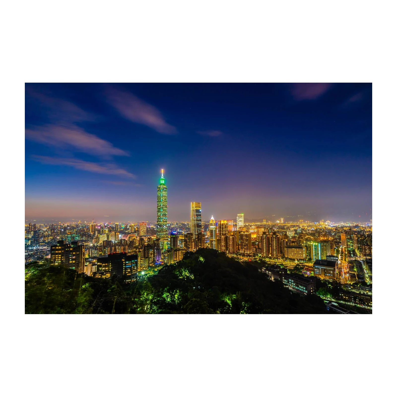 Taipei Skyline at Night Wall Art