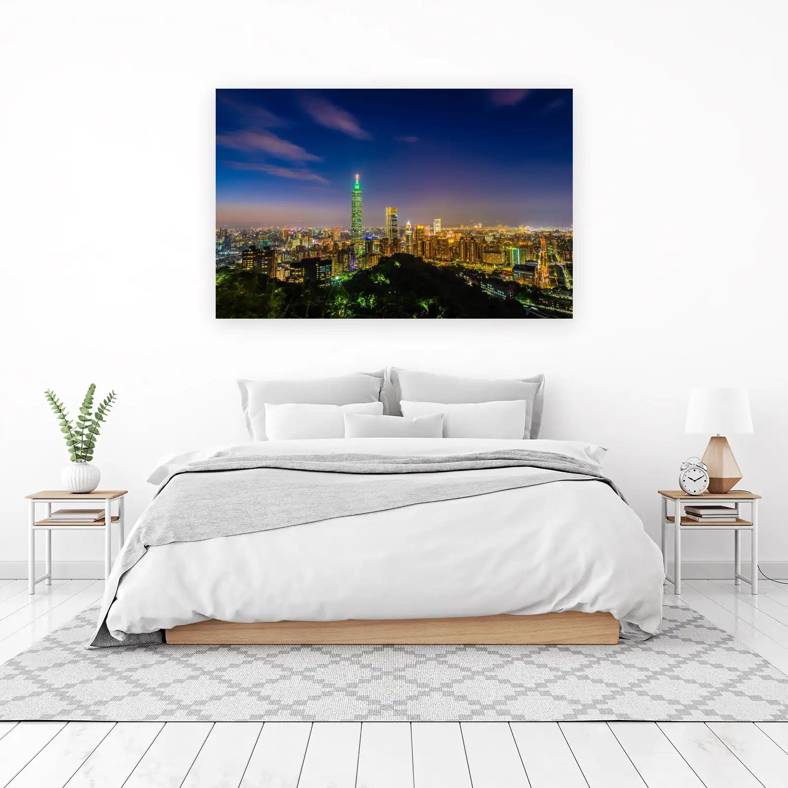 Taipei Skyline at Night Wall Art