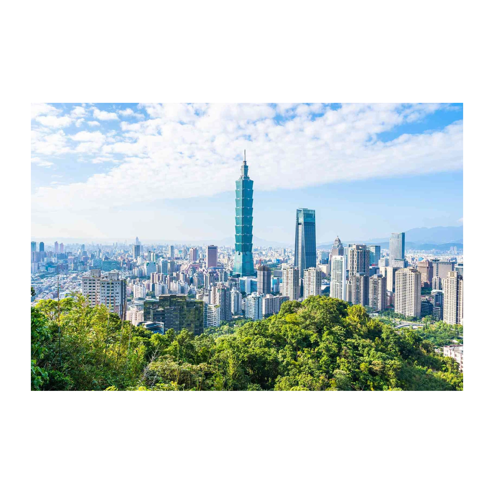 Taipei Cityscape Emerald Towers Wall Art