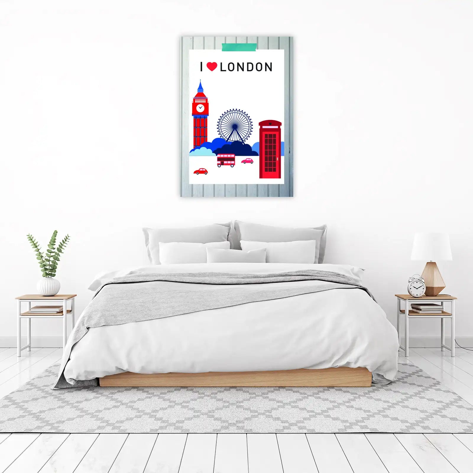 I Love London Iconic Landmarks Wall Art