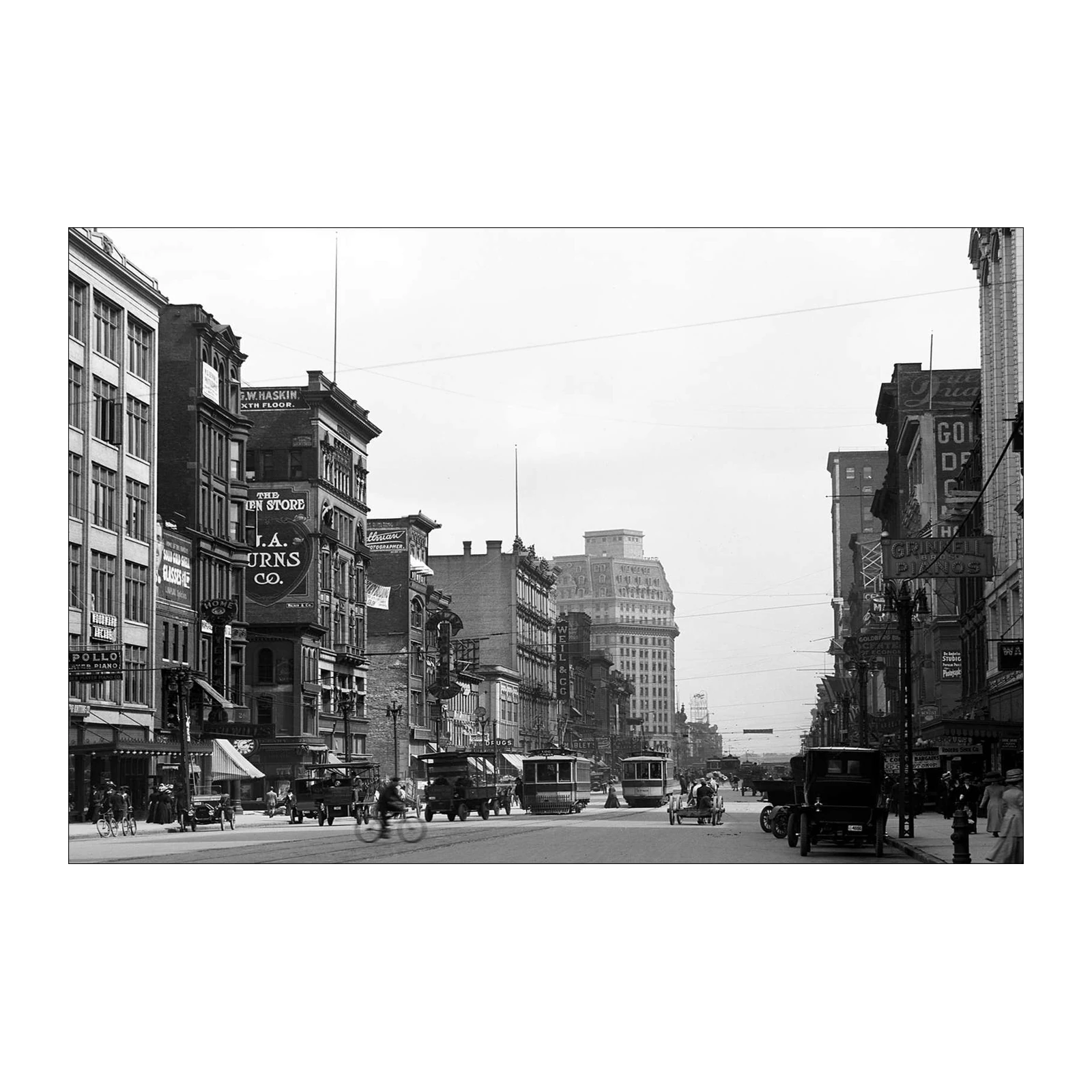 Vintage City Street Scene Wall Art