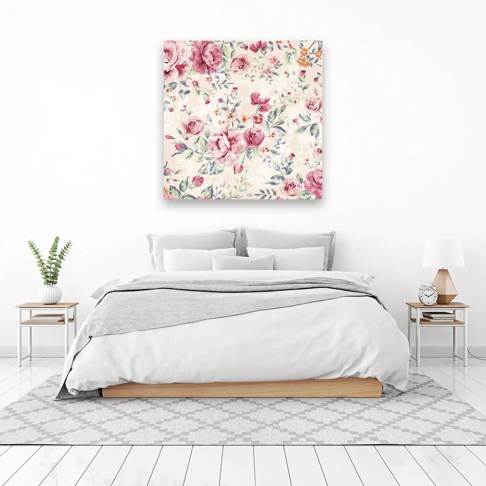 Shabby Chic Rose Bouquet Wall Art