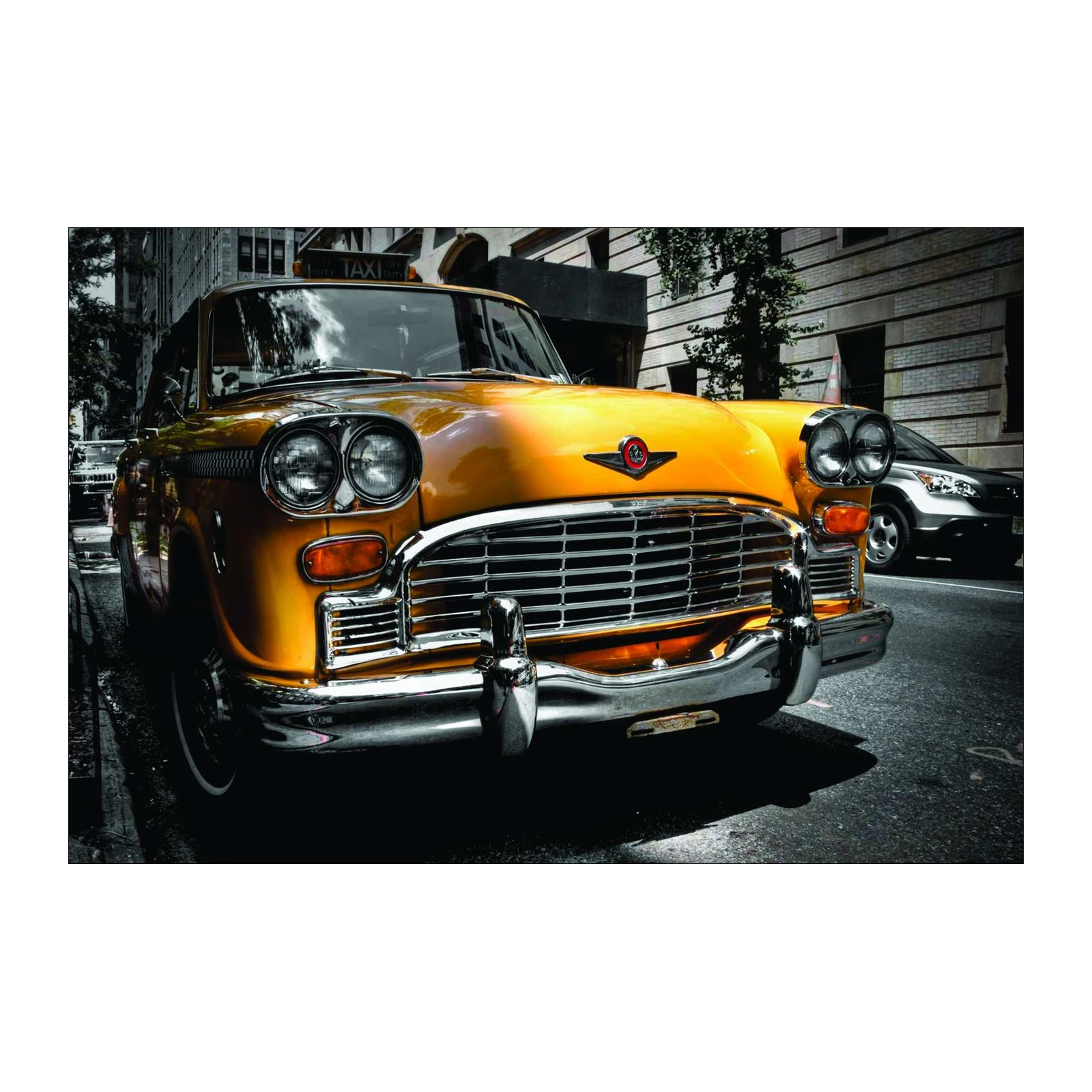Iconic Yellow Taxi Retro Car Wall Art