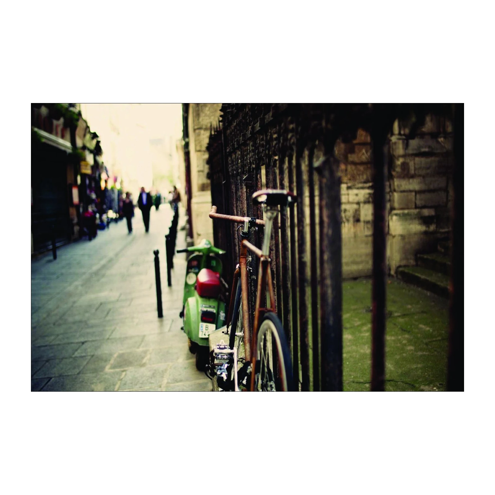 Vintage Paris Scooter & Bicycle Wall Art