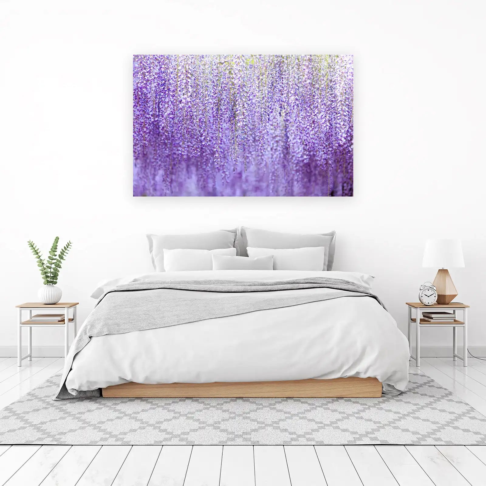 Cascading Purple Wisteria Blossom Wall Art