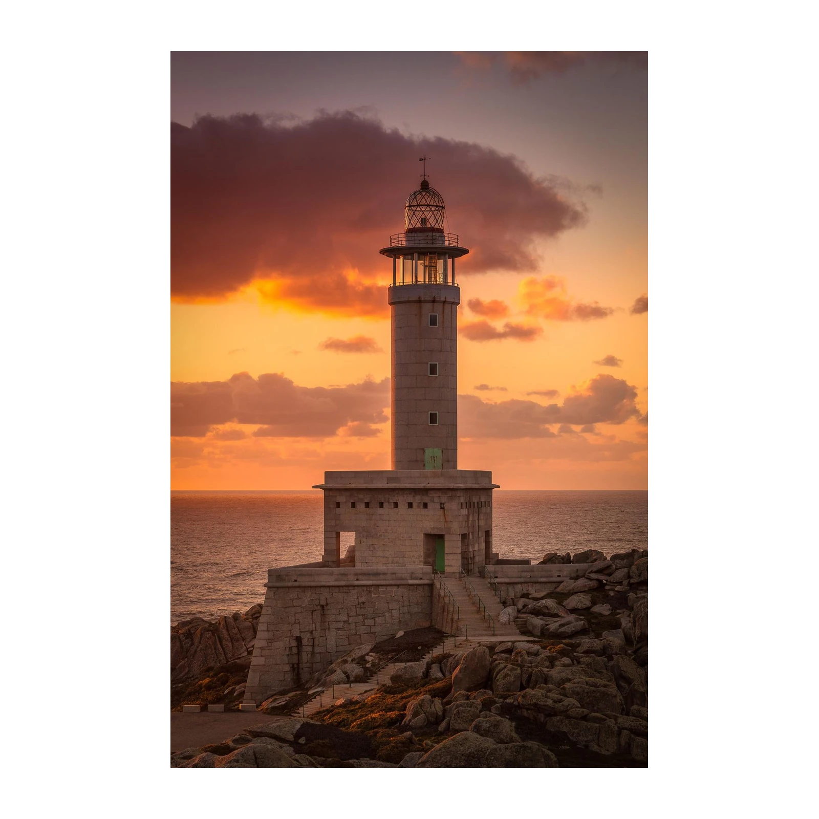 Serene Lighthouse Sunset Wall Art - Coastal Wall Art