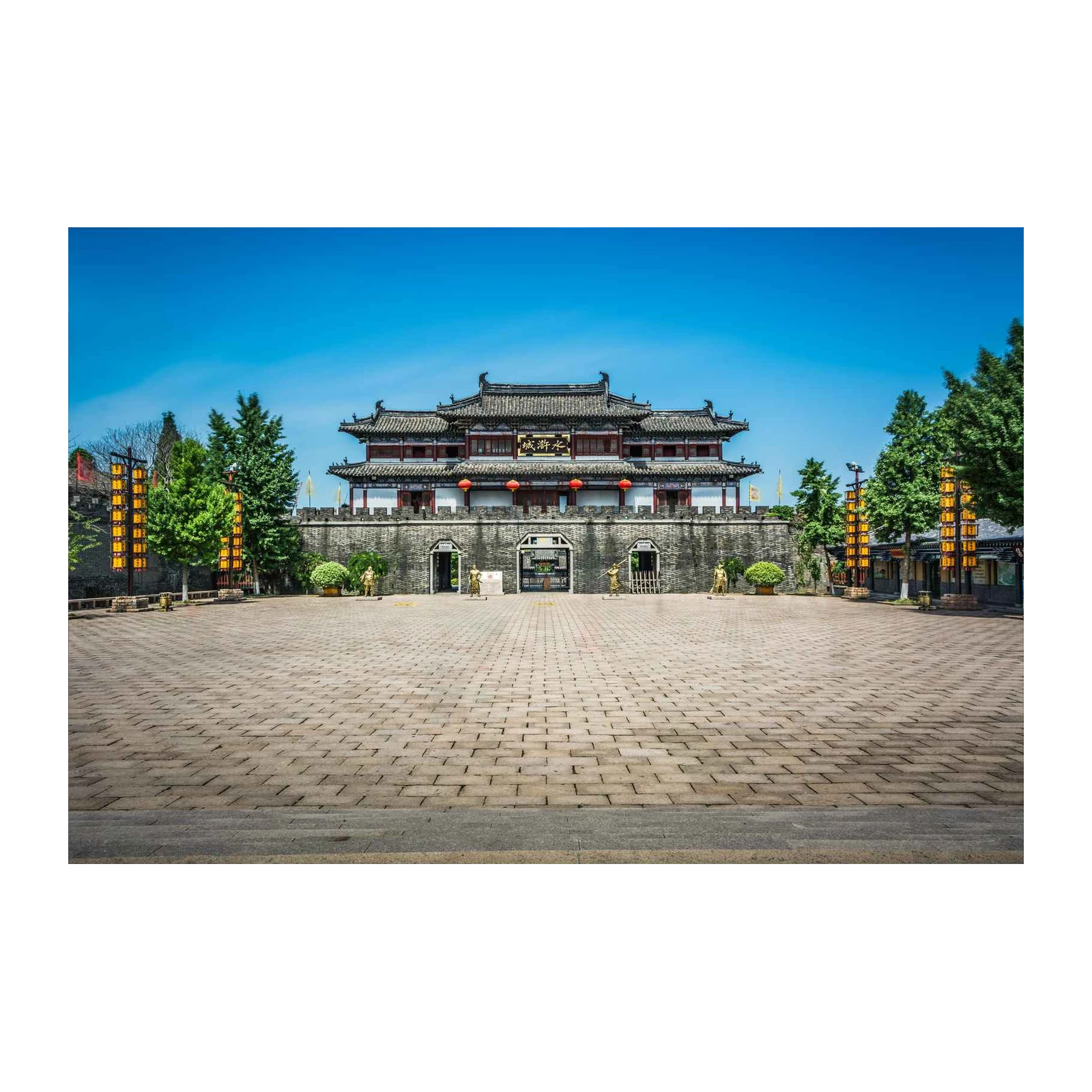 Ancient Chinese Gateway Landscape Wall Art