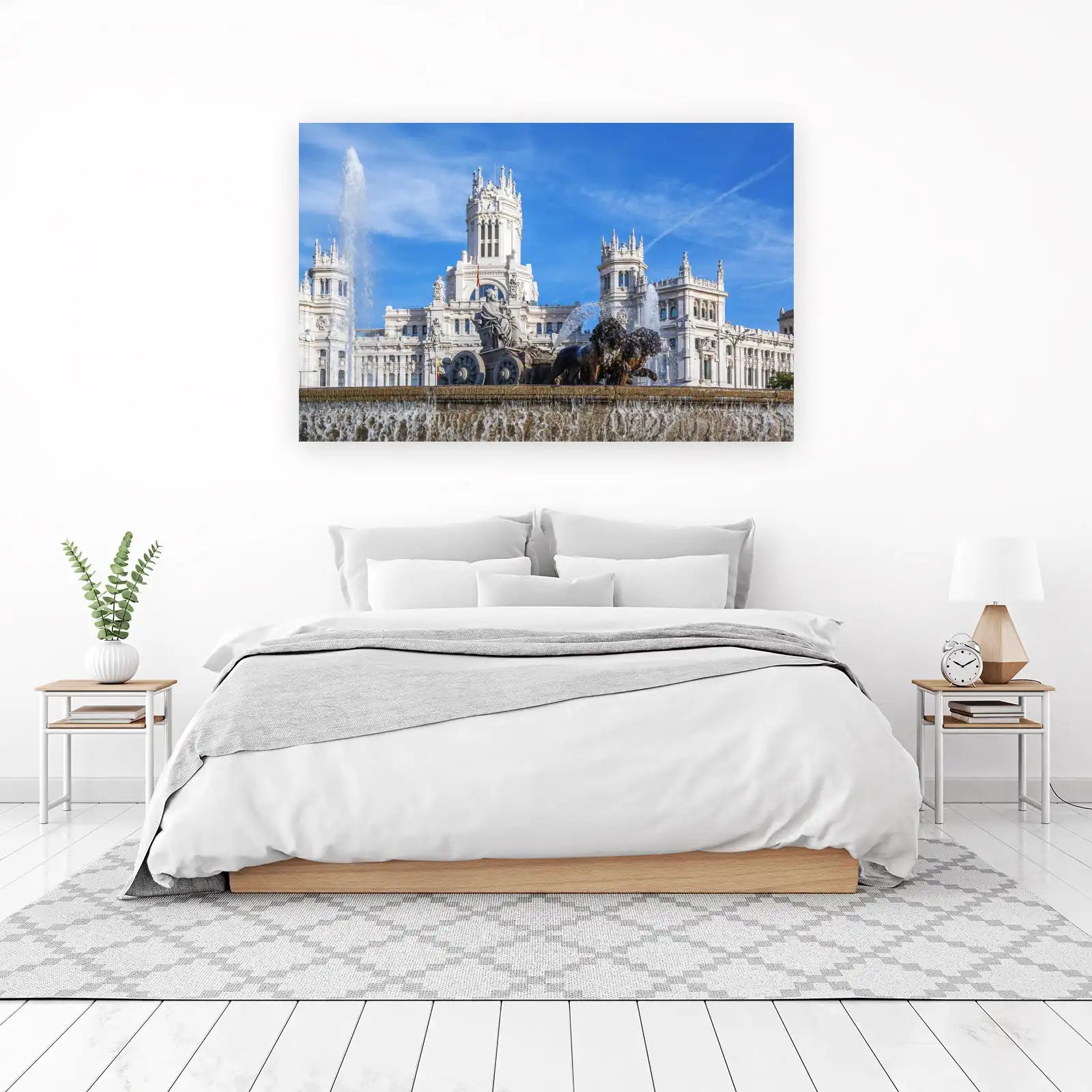 Majestic Madrid Fountain Cityscape Wall Art