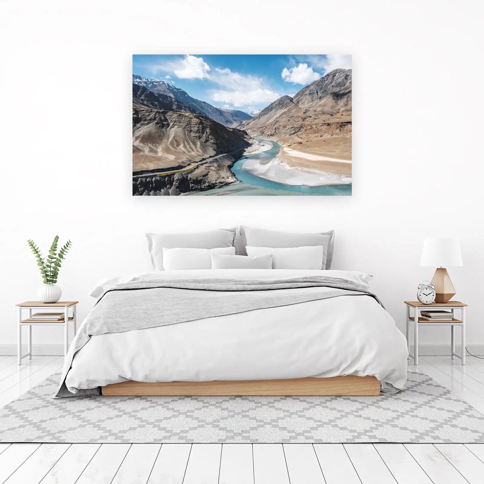 Serene Mountain River Landscape Wall Art