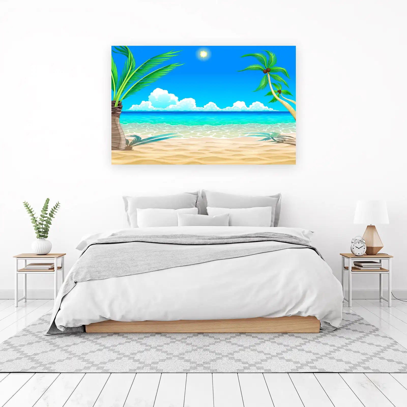 Tropical Beach Paradise Palm Trees Wall Art
