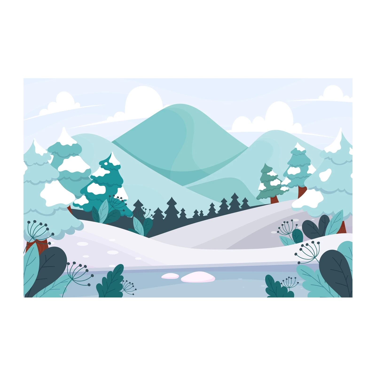 Serene Winter Landscape Wall Art
