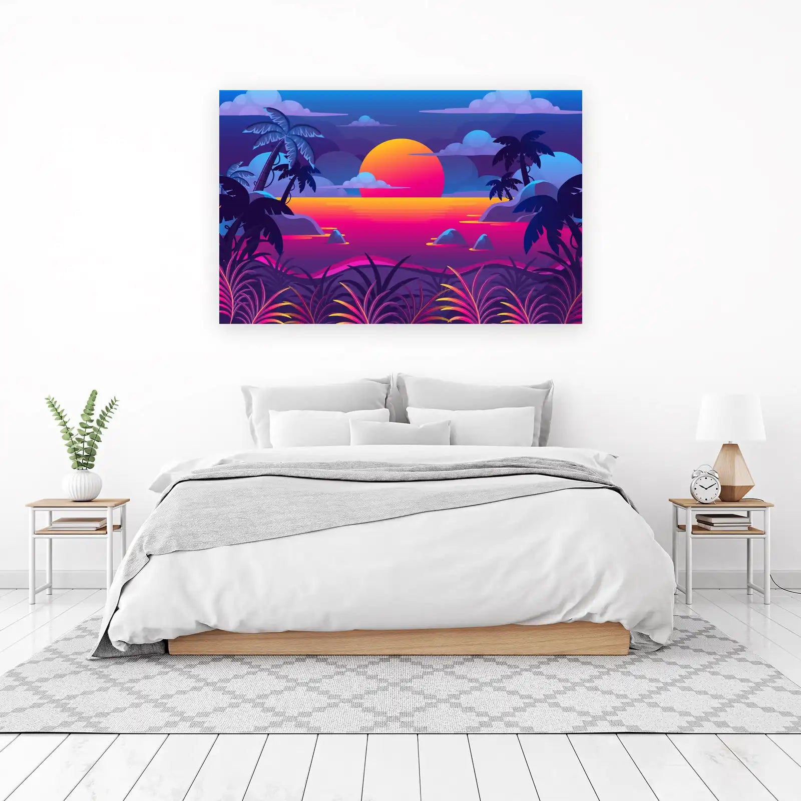 Tropical Sunset Palm Tree Wall Art