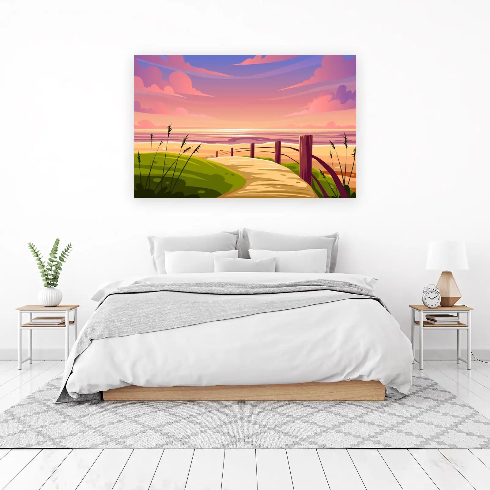 Sunset Beach Path Serenity Wall Art