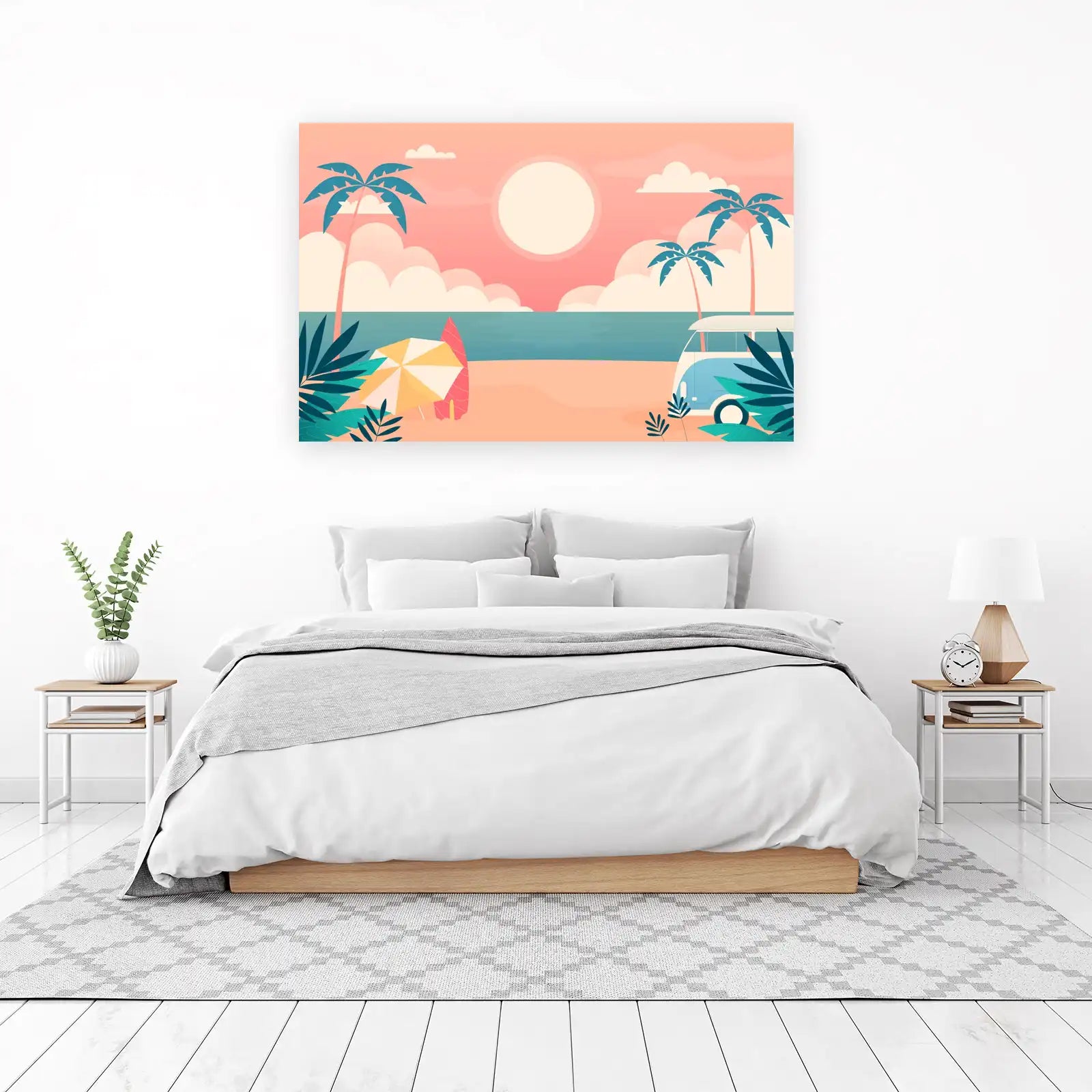 Tropical Sunset Beach Van Wall Art