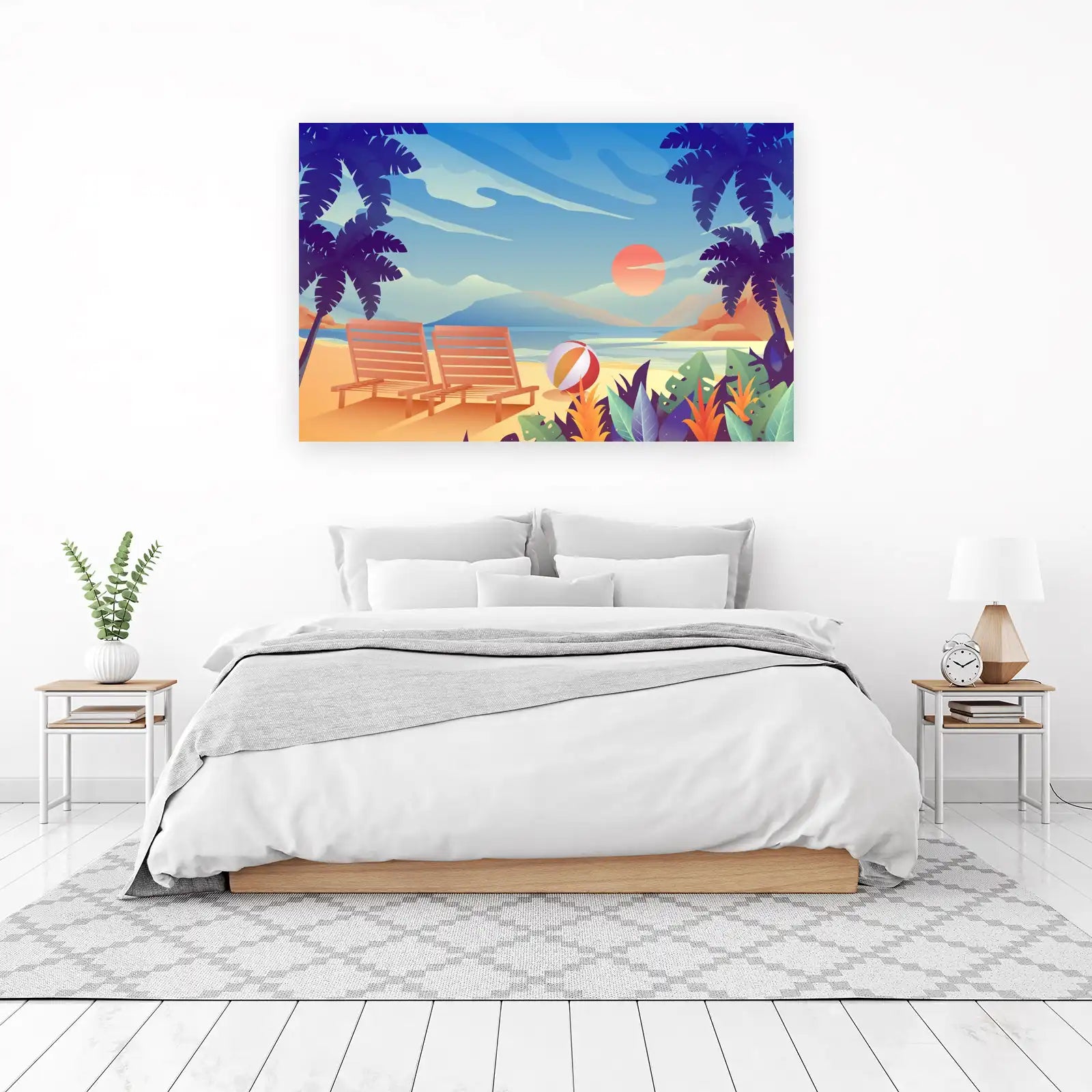 Tropical Sunset Beach Serenity Wall Art