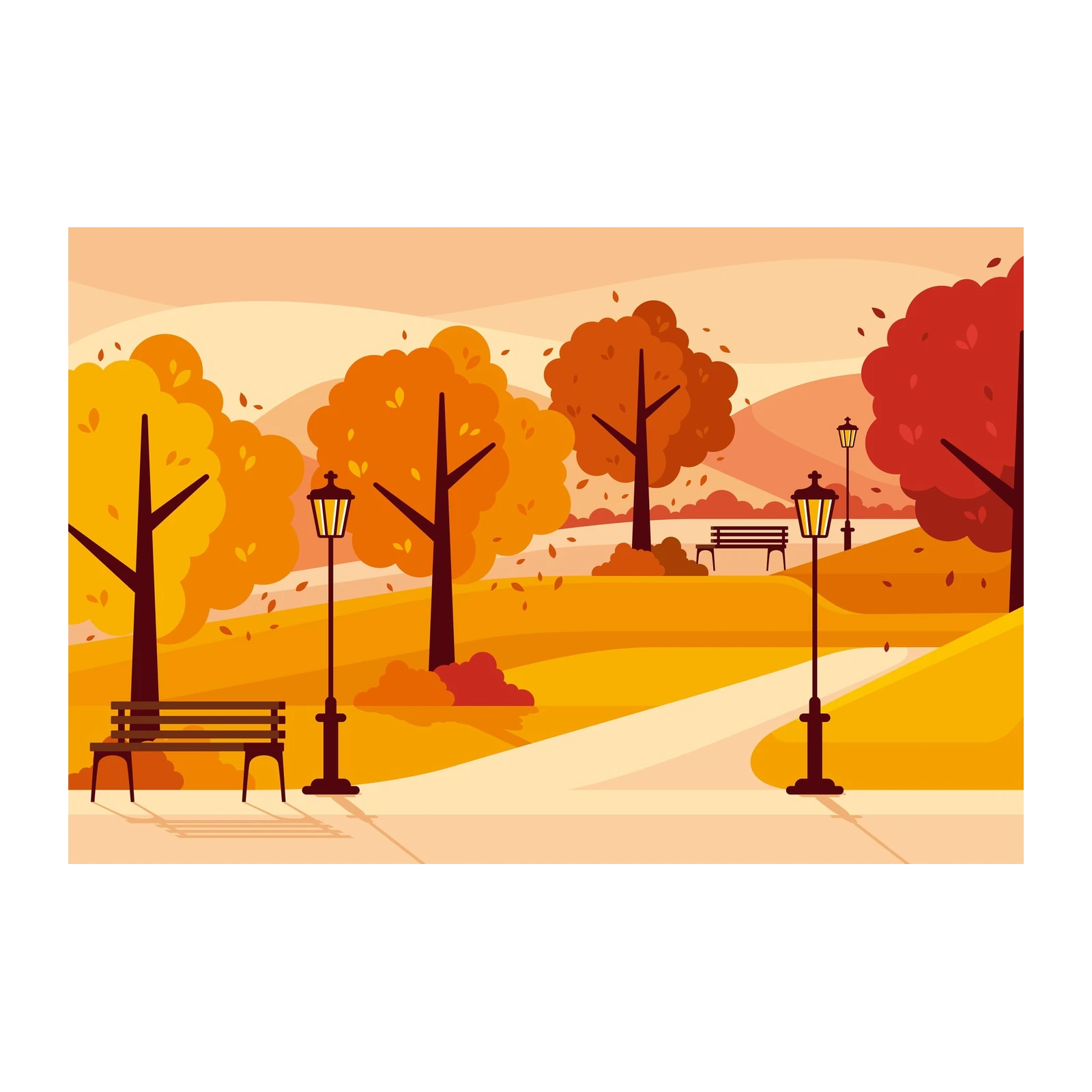 Autumn Park Scene Landscape Wall Art