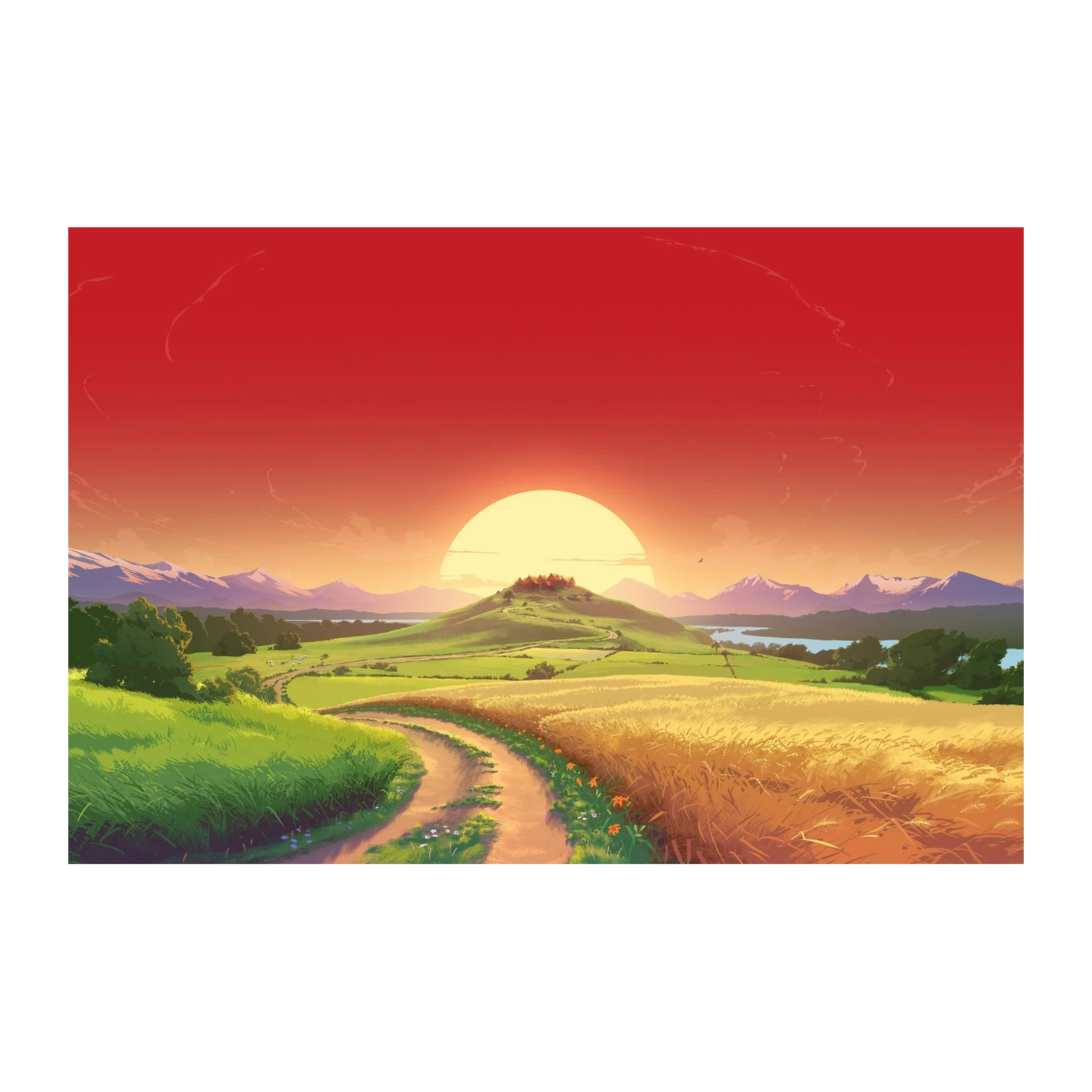 Serene Sunset Landscape Wall Art