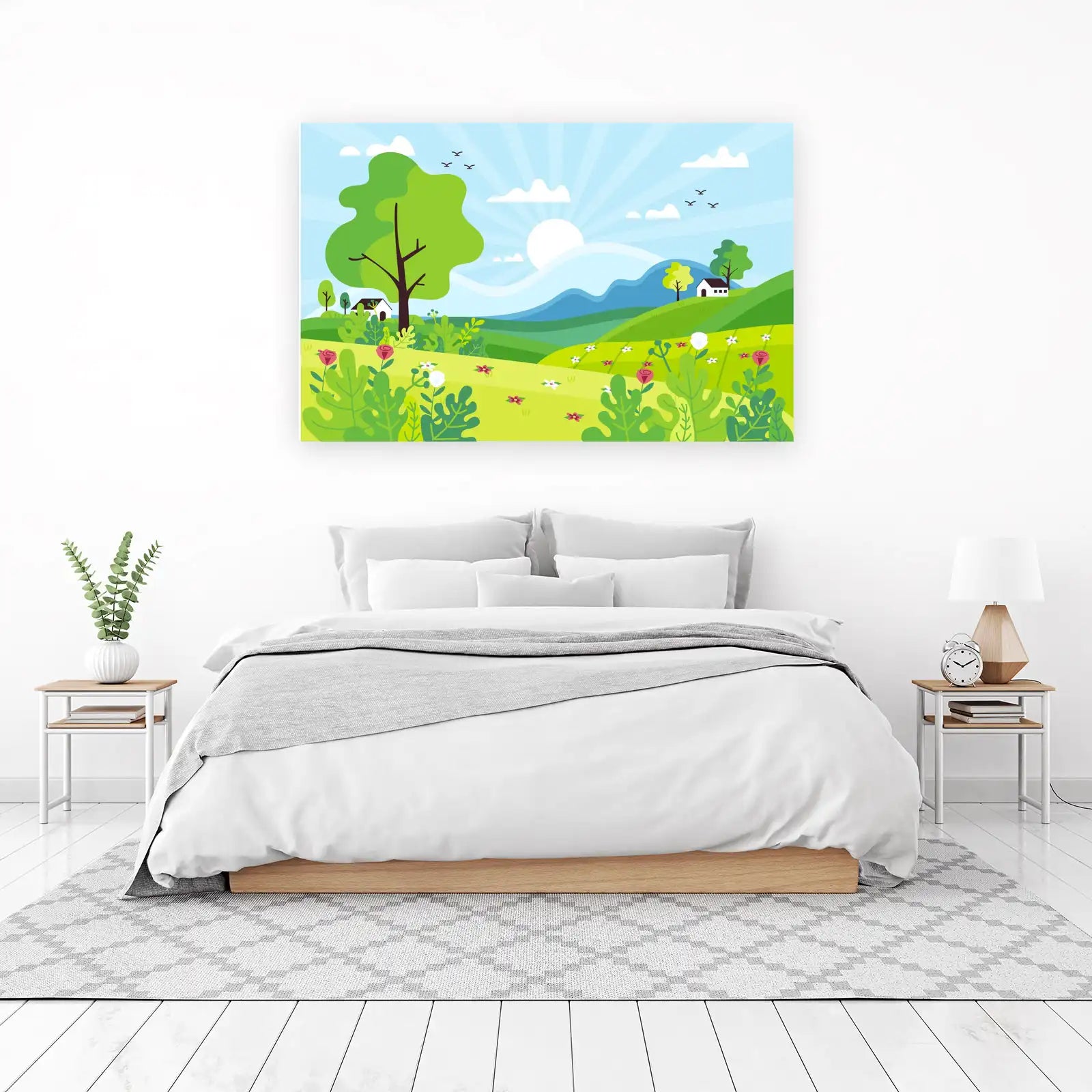 Serene Meadow Landscape Wall Art
