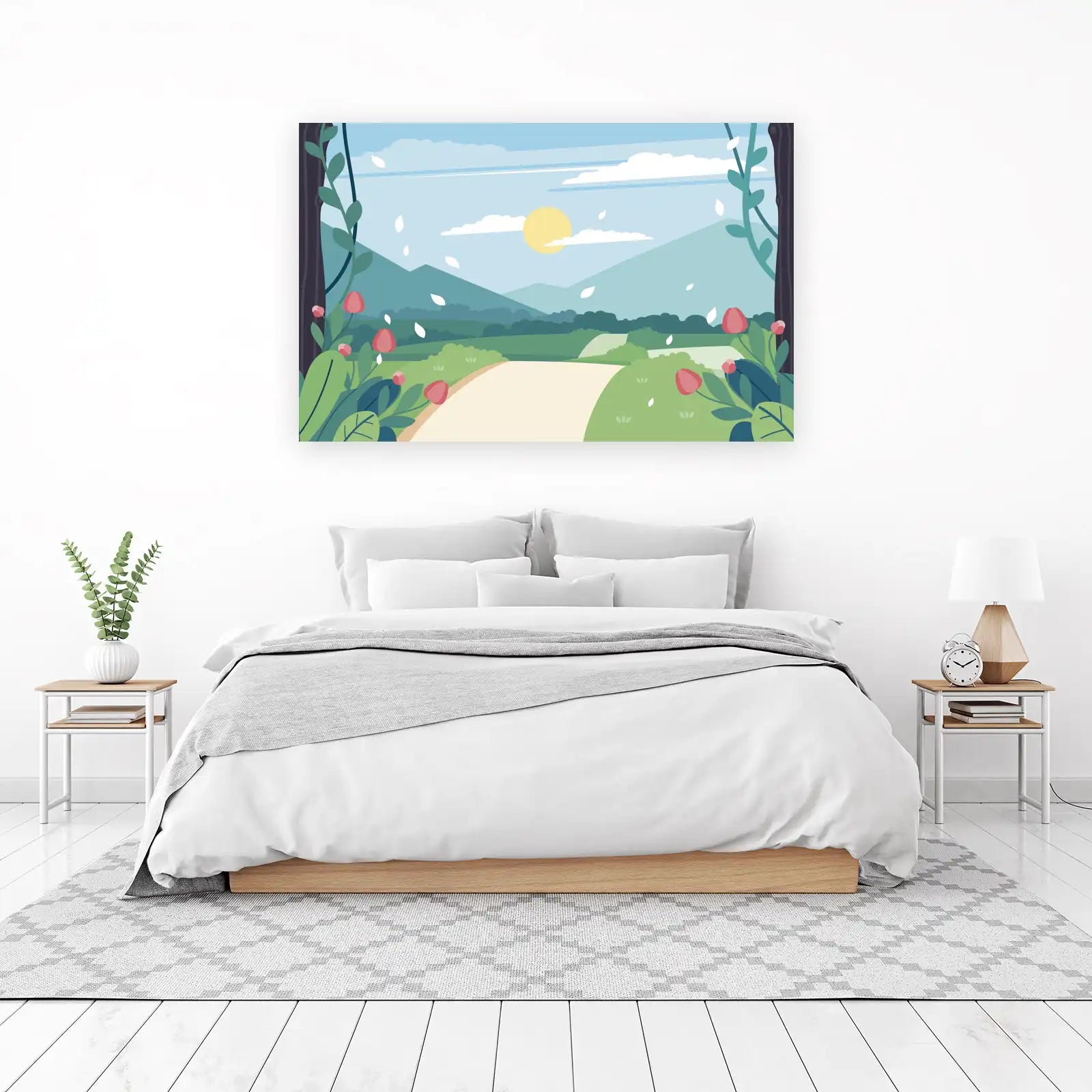 Serene Country Road Landscape Wall Art