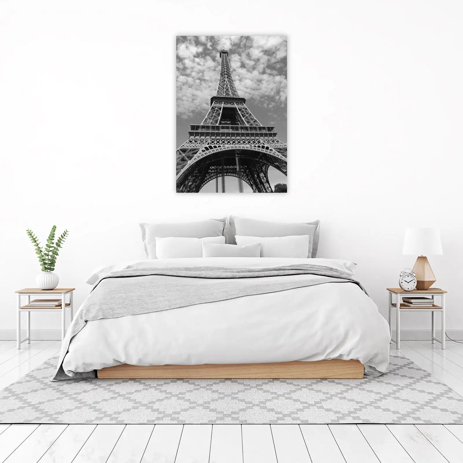 Parisian Icon Eiffel Tower Black and White Wall Art
