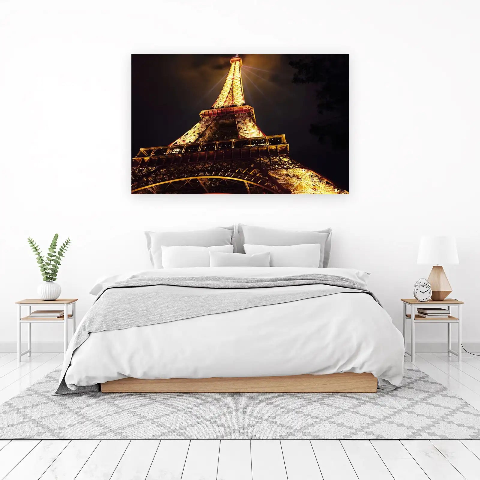 Eiffel Tower at Night Paris Wall Art