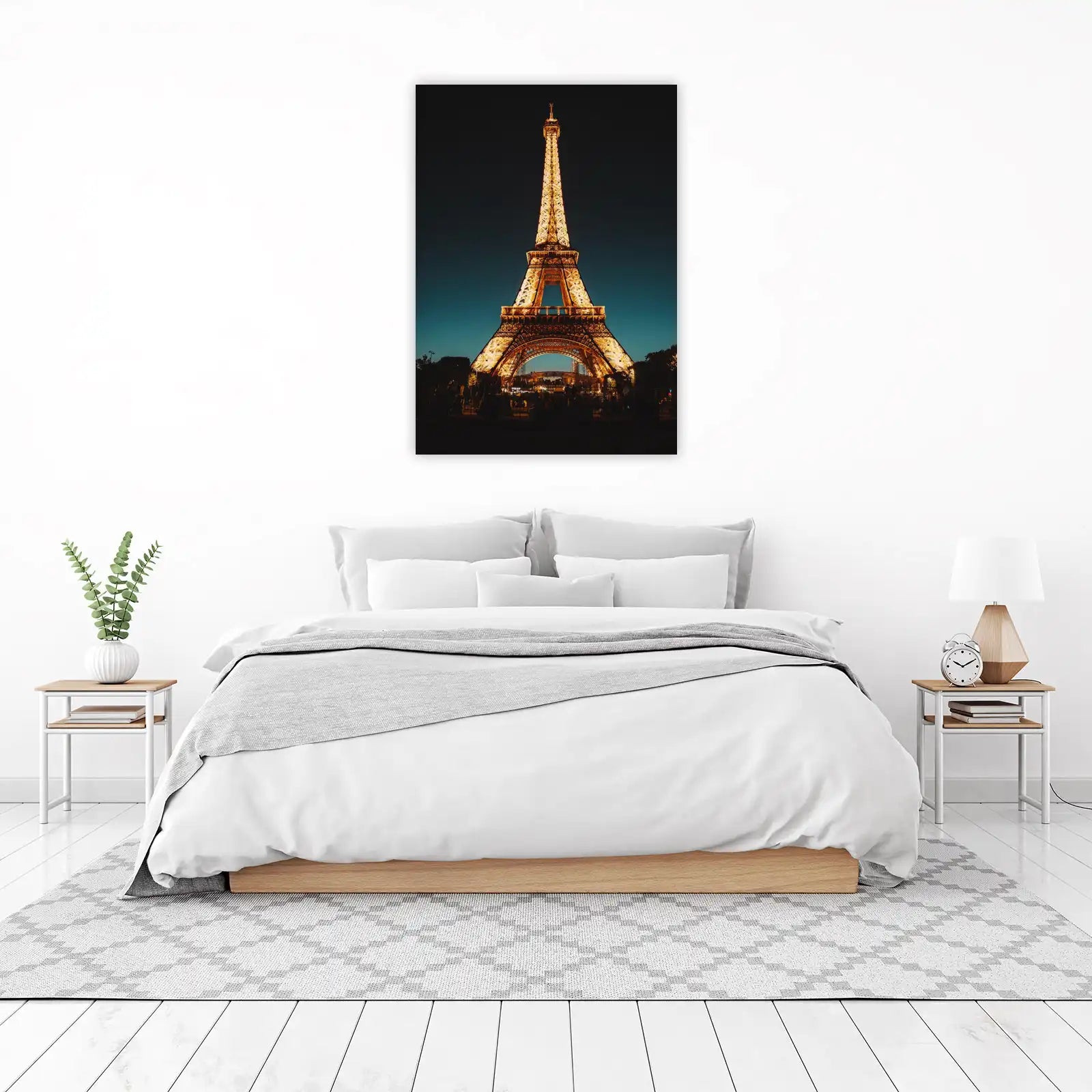 Eiffel Tower Paris at Night Wall Art