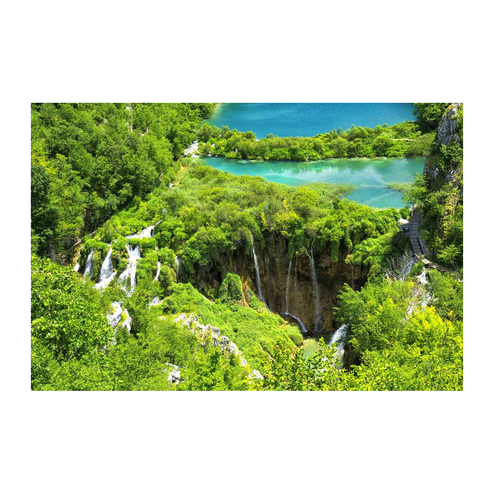 Lush Waterfall Landscape Wall Art