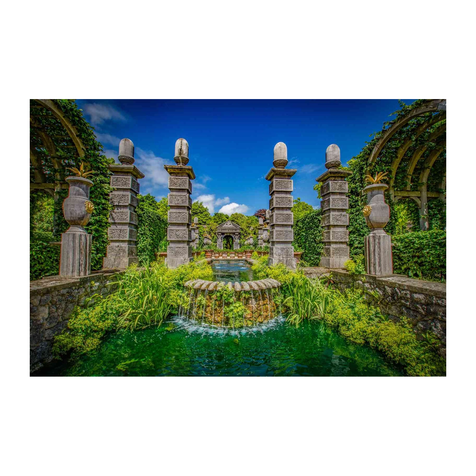 Tranquil Italian Garden Water Feature Wall Art