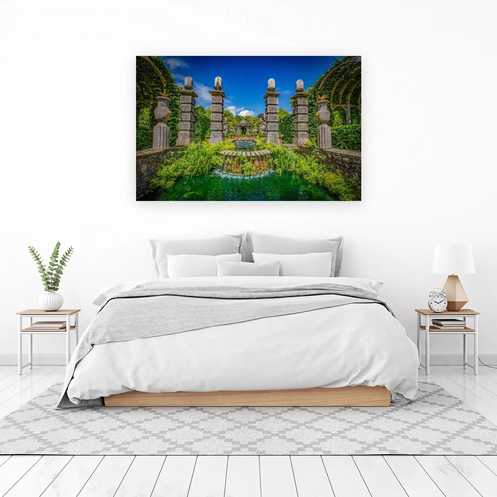 Tranquil Italian Garden Water Feature Wall Art