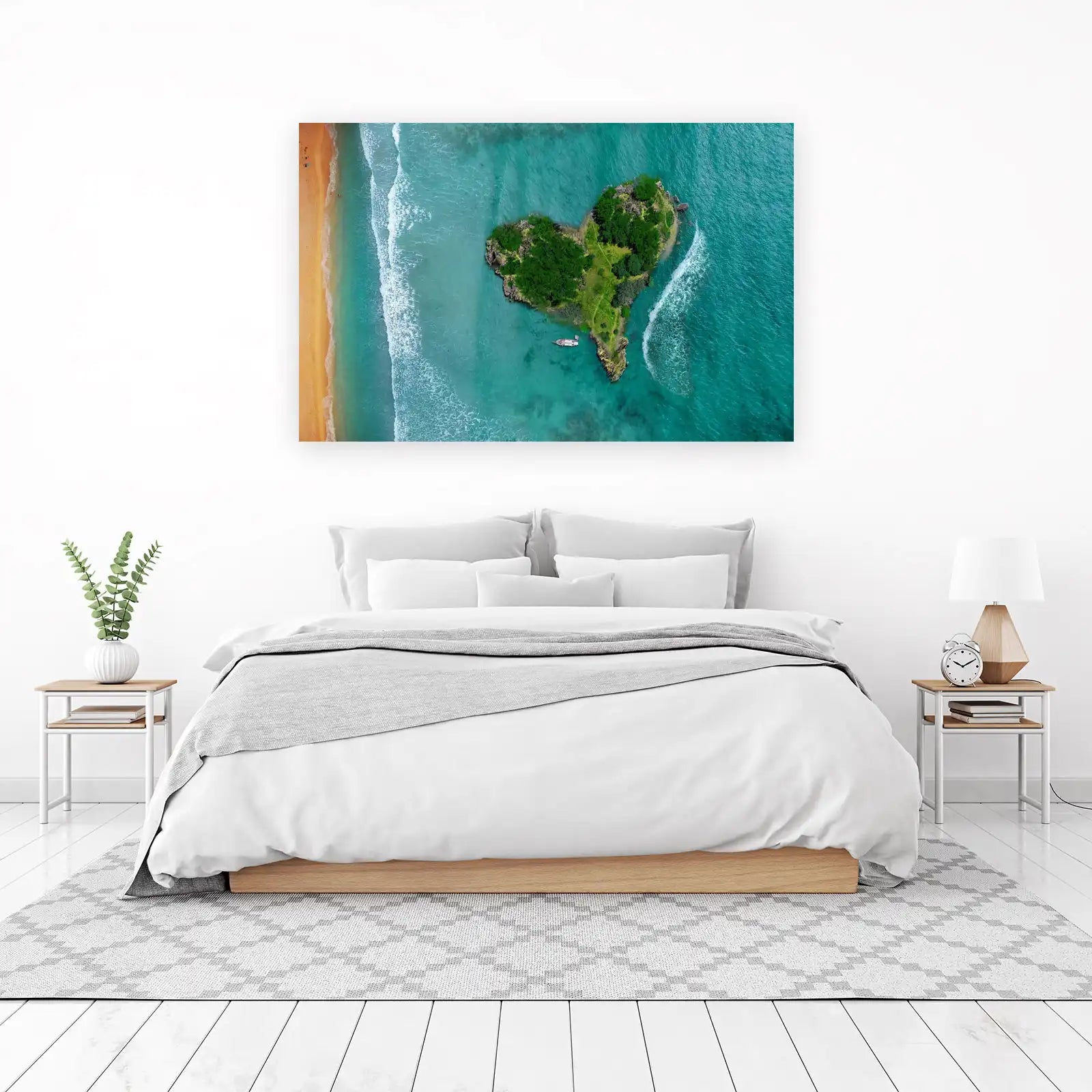 Heart Island Paradise Aerial Wall Art