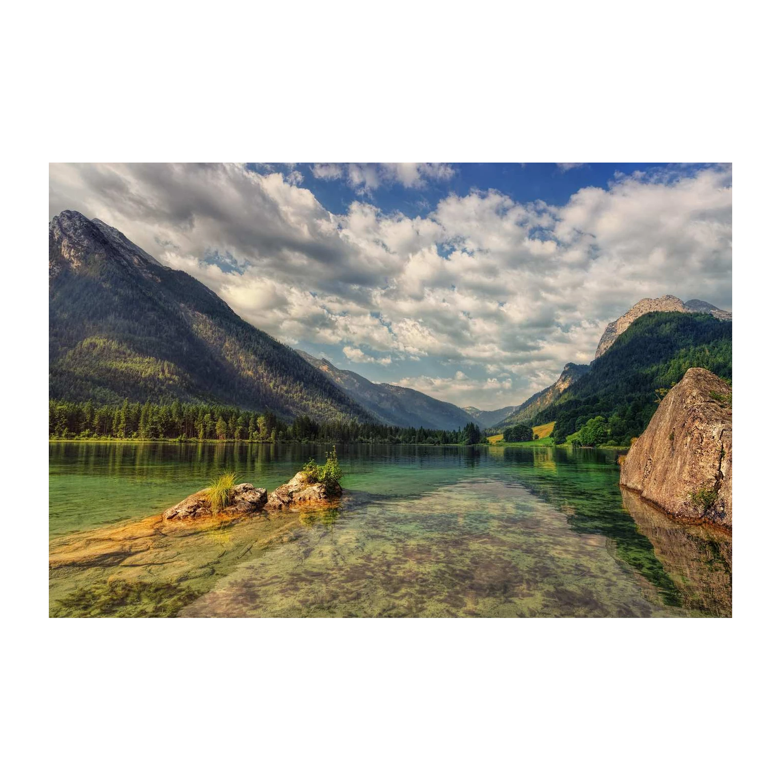 Tranquil Lake Mountainside Wall Art