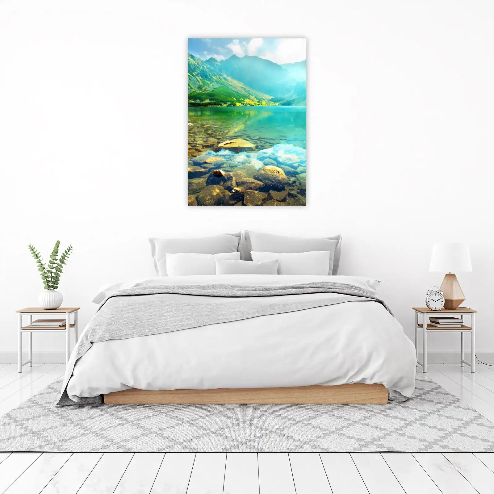 Serene Mountain Lake Landscape Wall Art