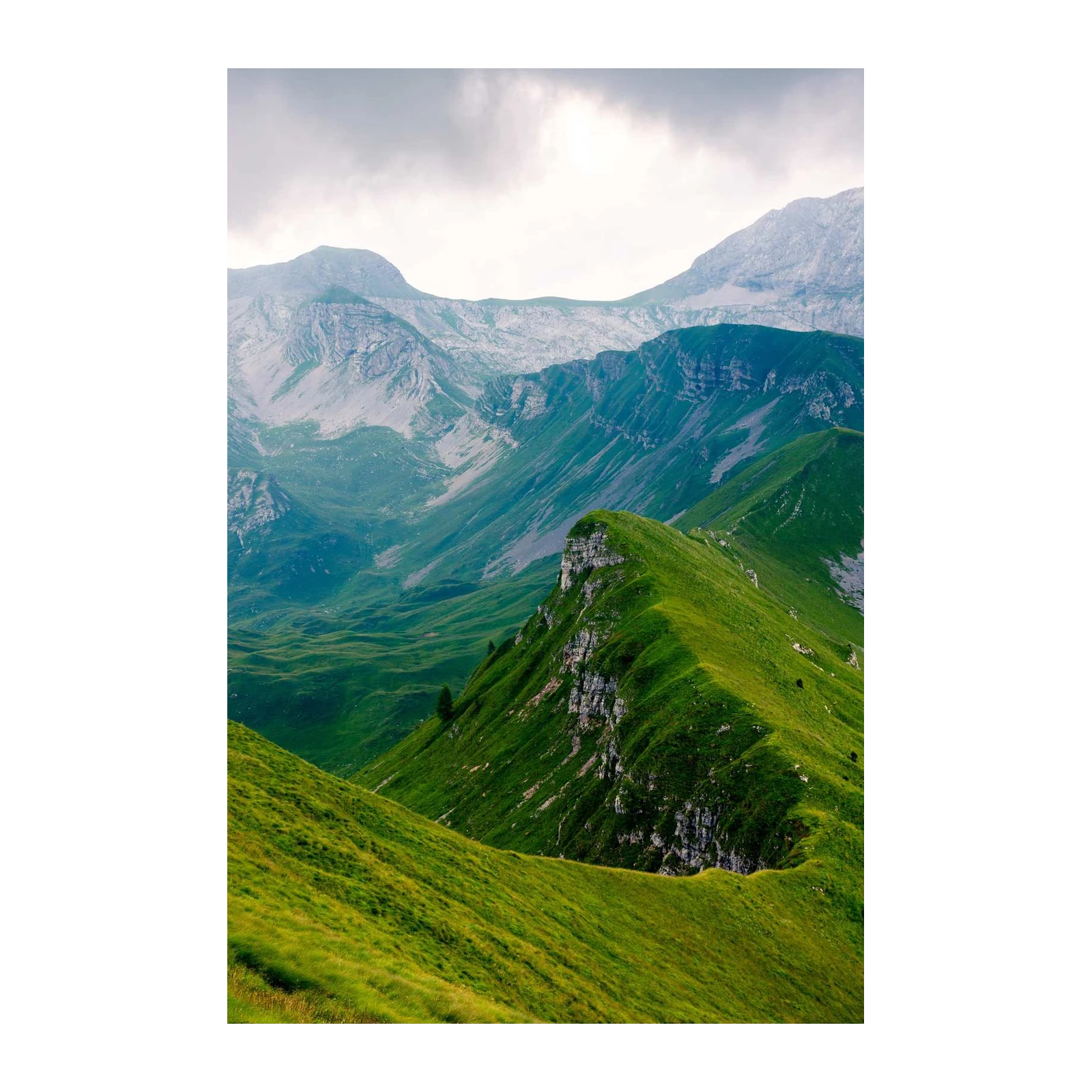 Lush Mountain Ridge Landscape Wall Art