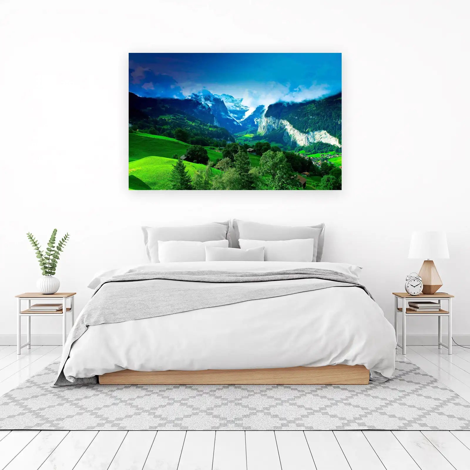 Serene Alpine Valley Landscape Wall Art