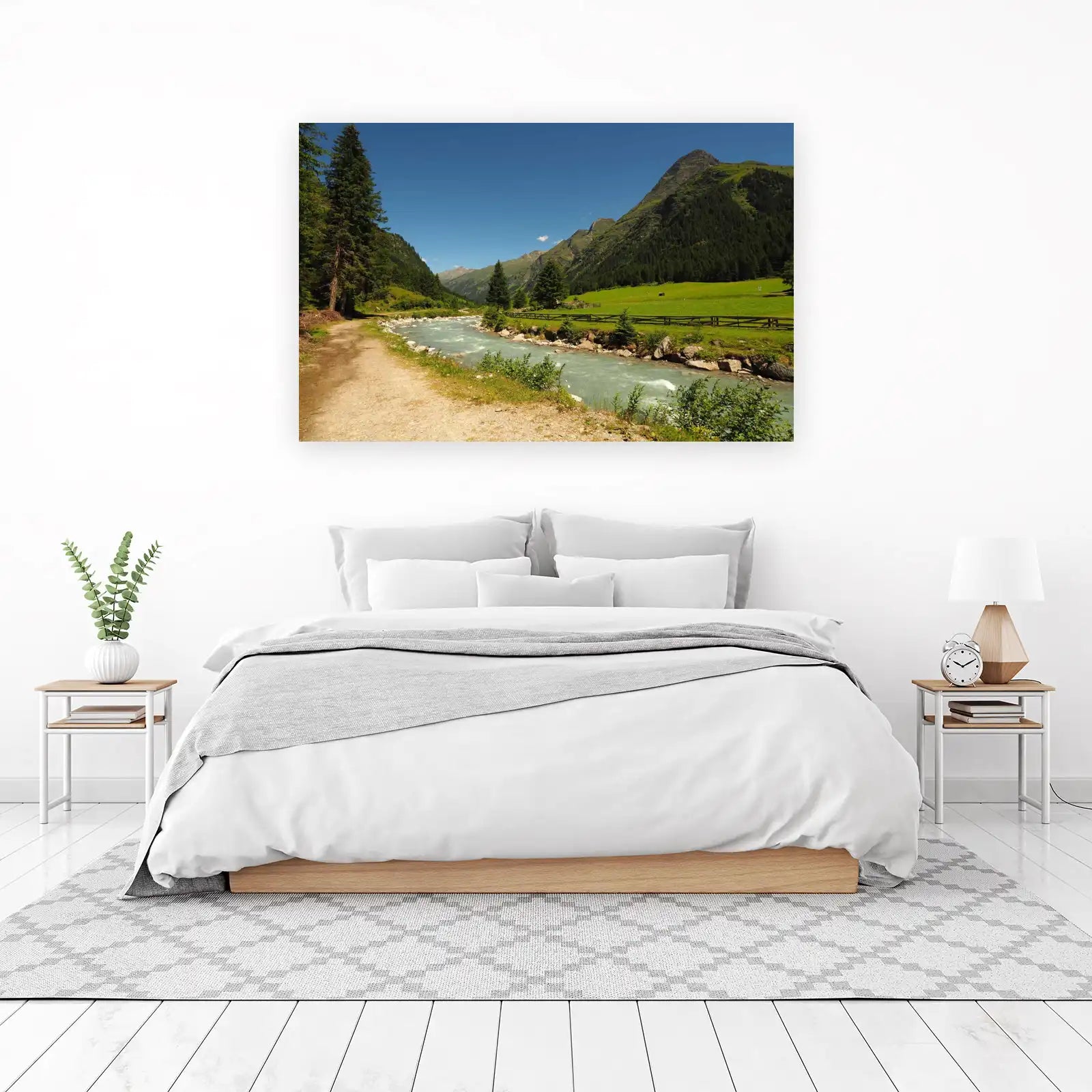 Alpine River Serenity Landscape Wall Art