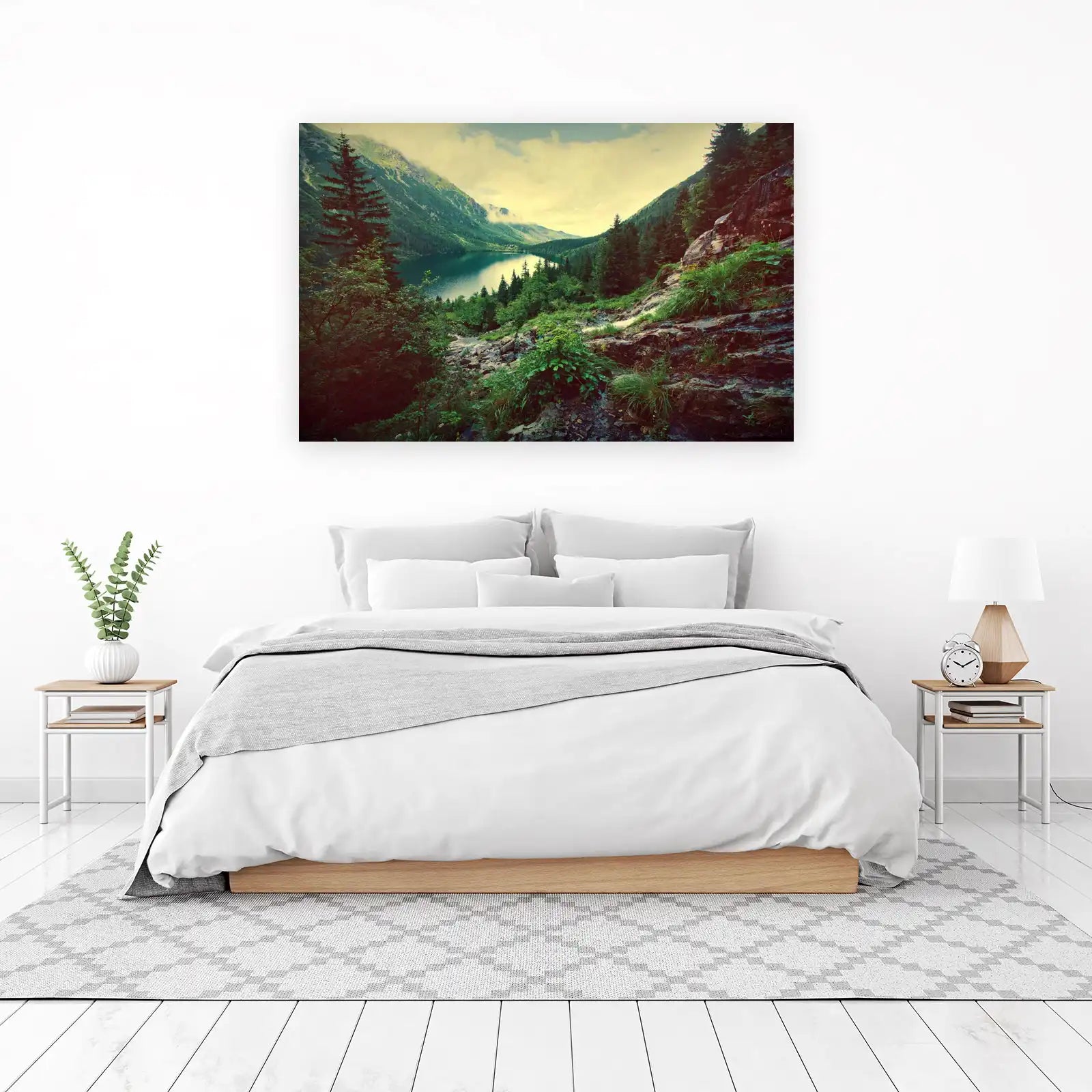 Serene Mountain Lake Landscape Wall Art