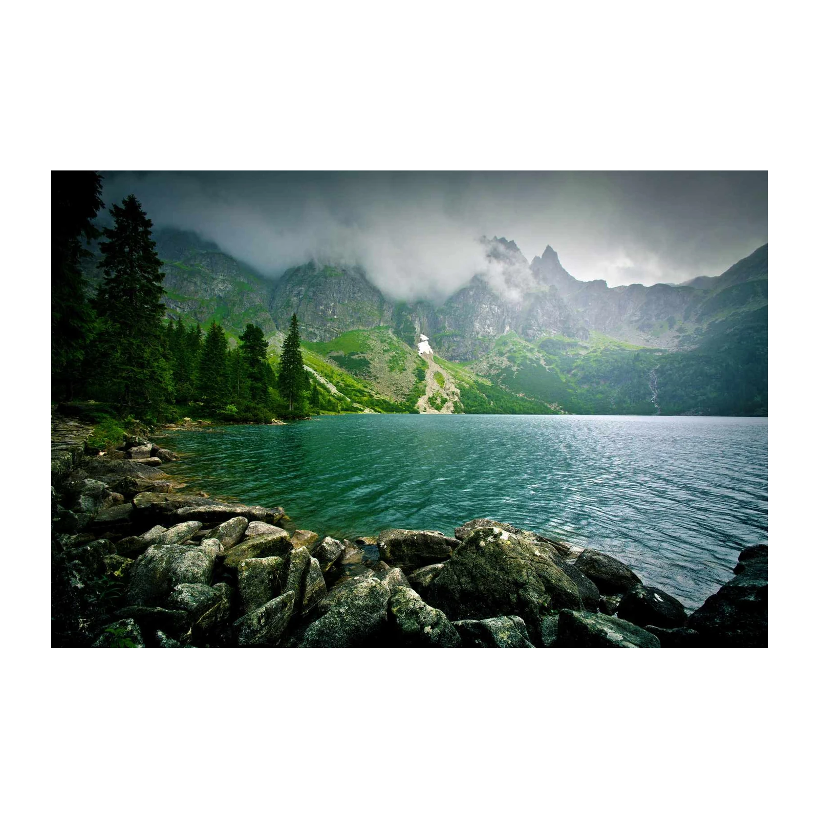 Serene Mountain Lake & Forest Wall Art