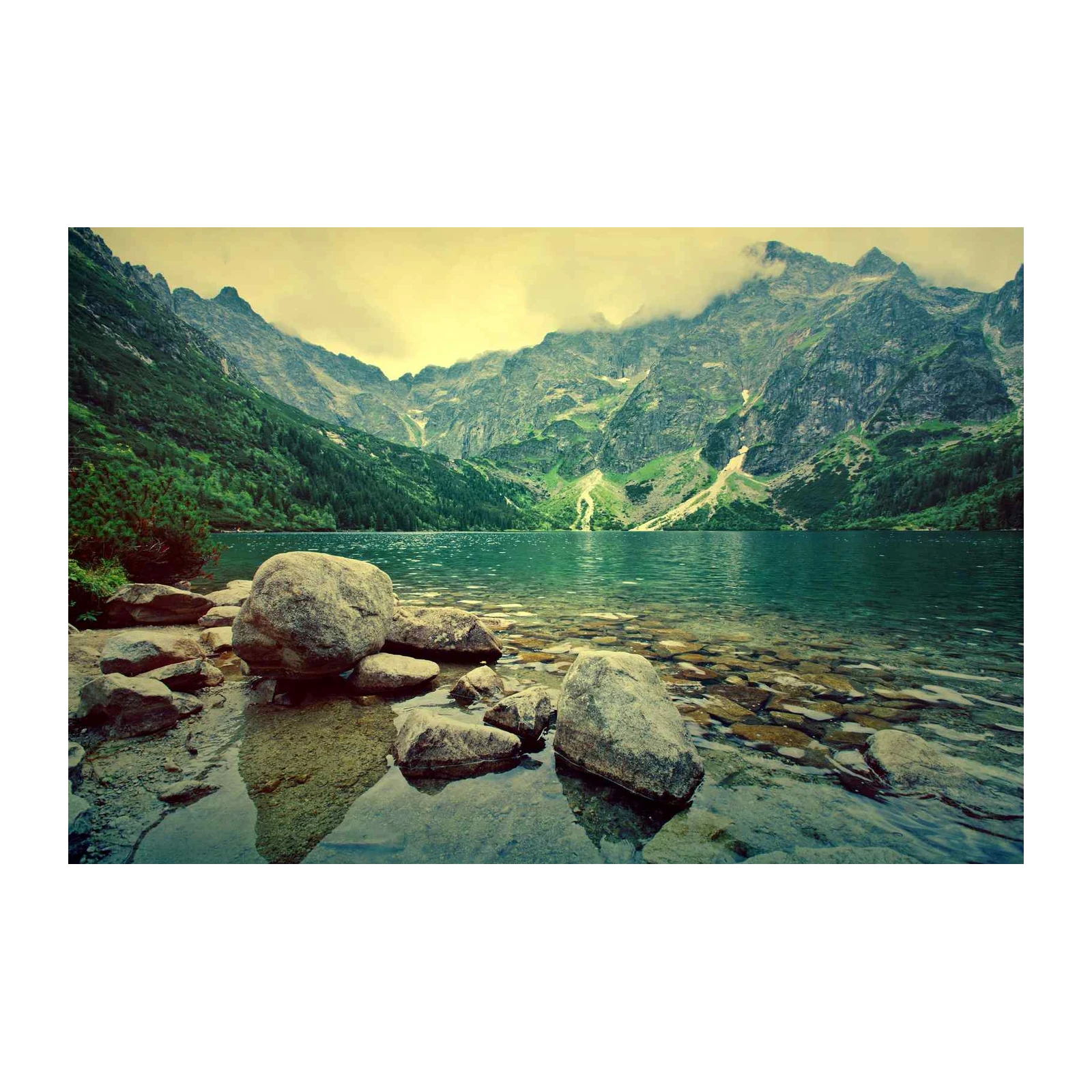 Serene Mountain Lake Landscape Wall Art
