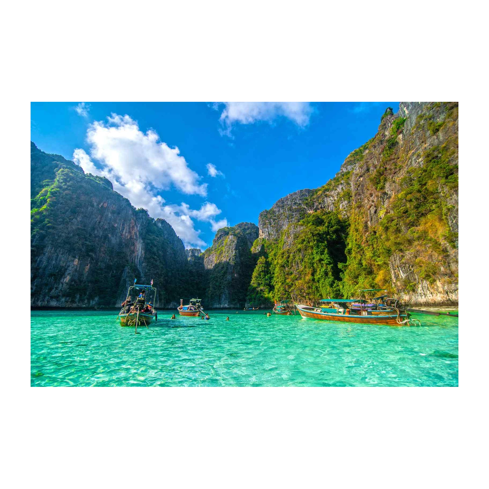 Tropical Paradise Boat Scene Wall Art