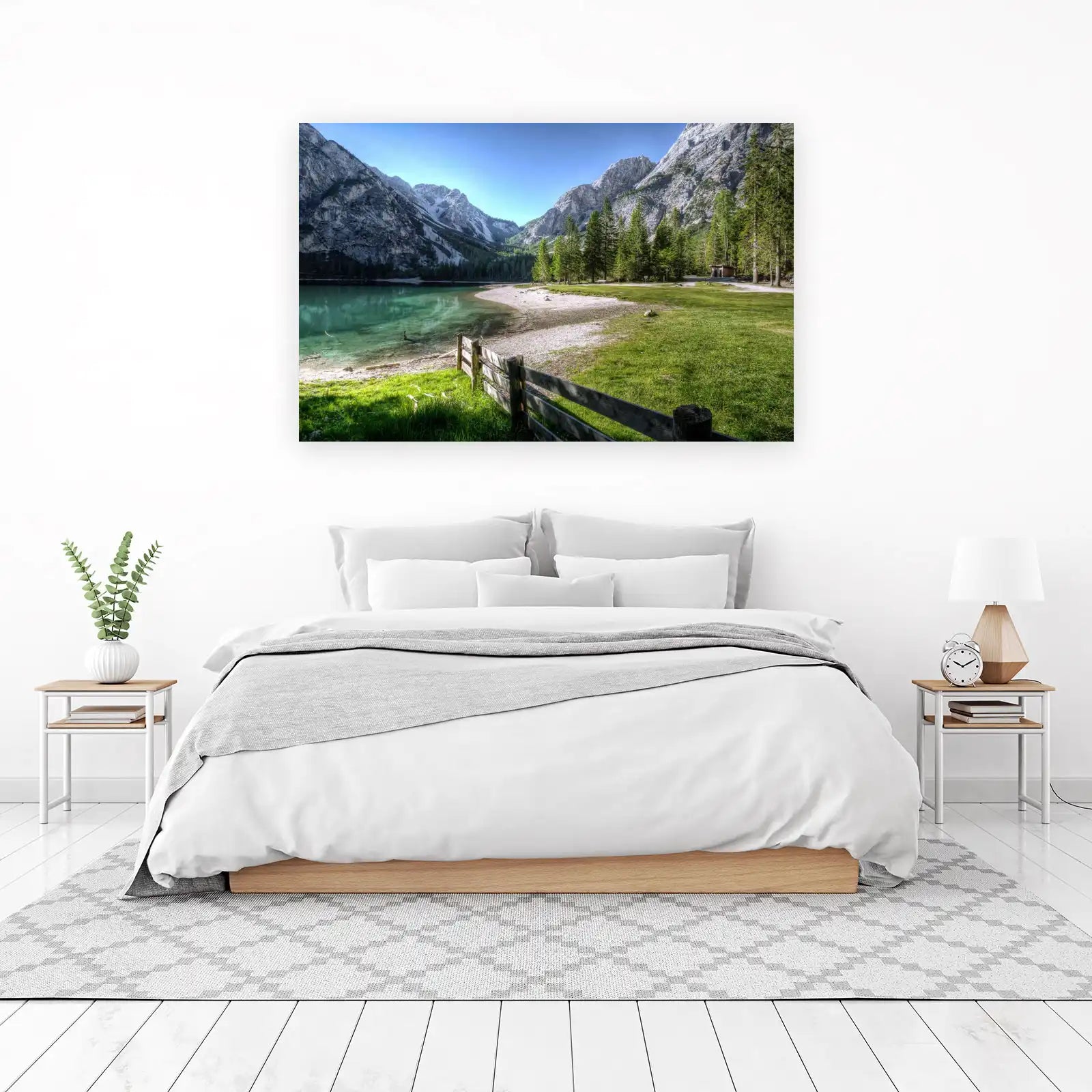 Serene Mountain Lake Landscape Wall Art