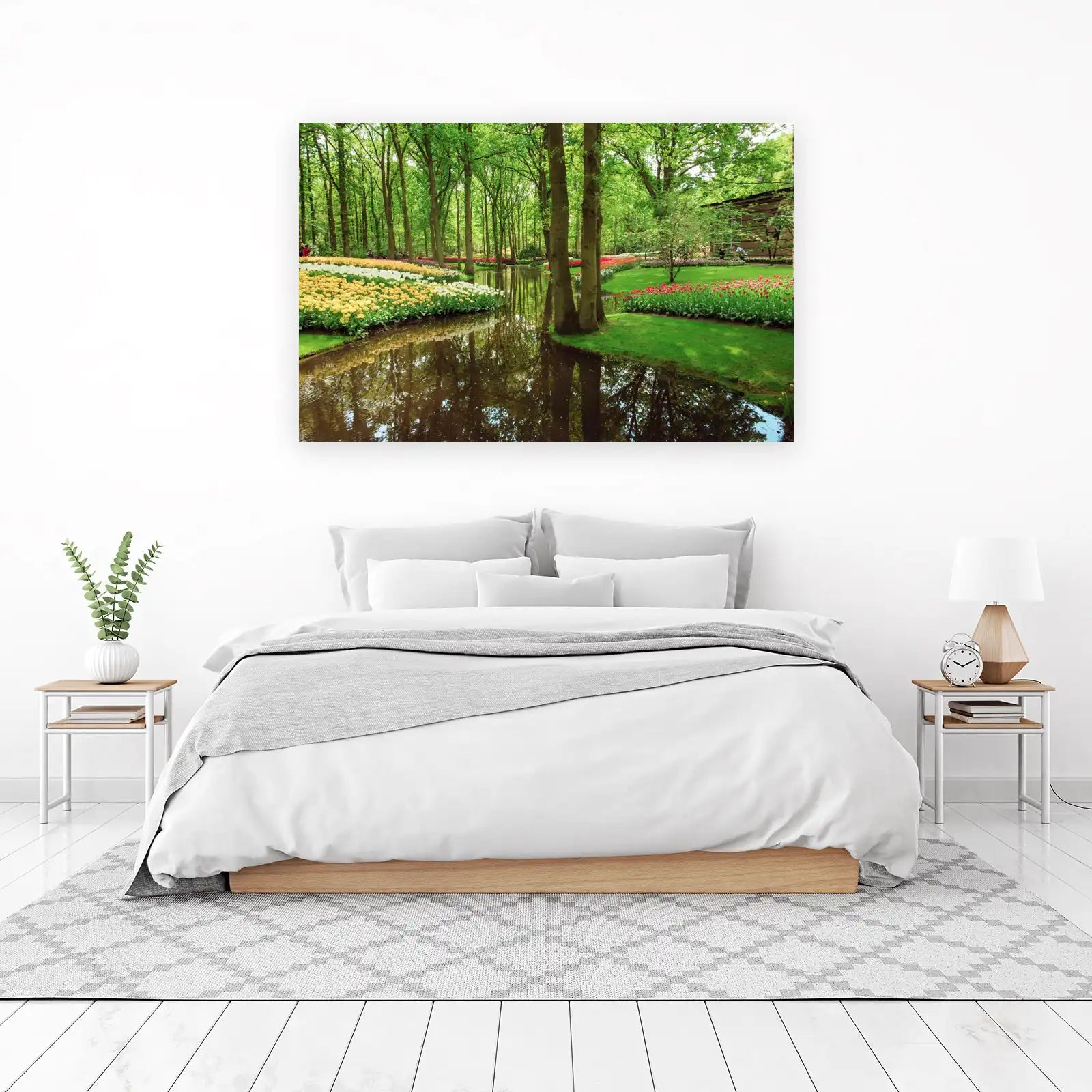 Serene Tulip Garden Reflections Wall Art