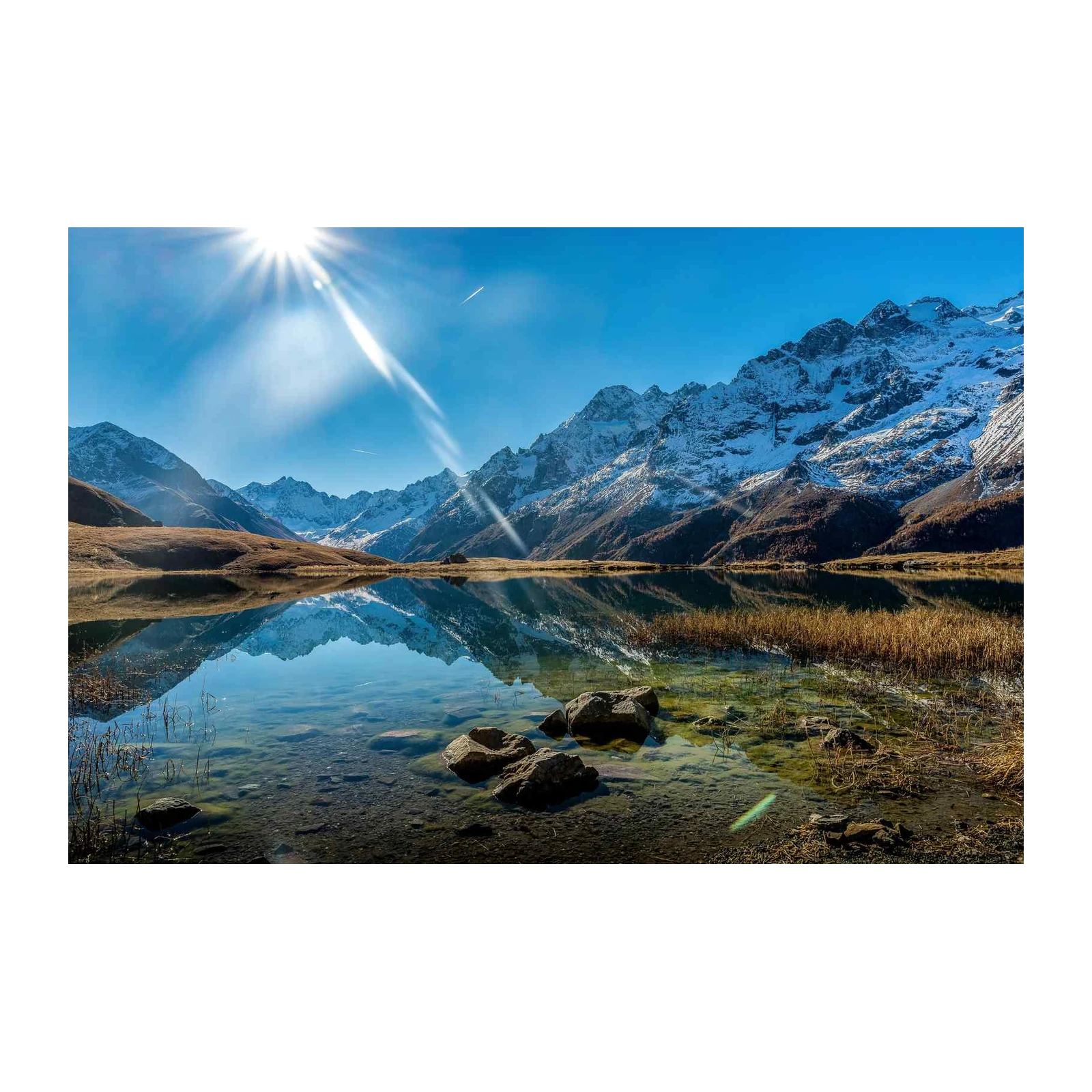 Serene Mountain Lake Reflection Wall Art