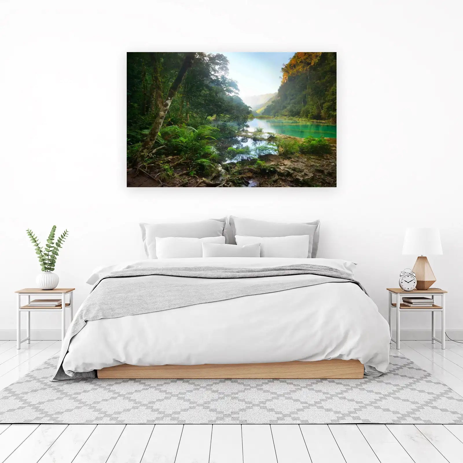 Tranquil Emerald River Forest Wall Art