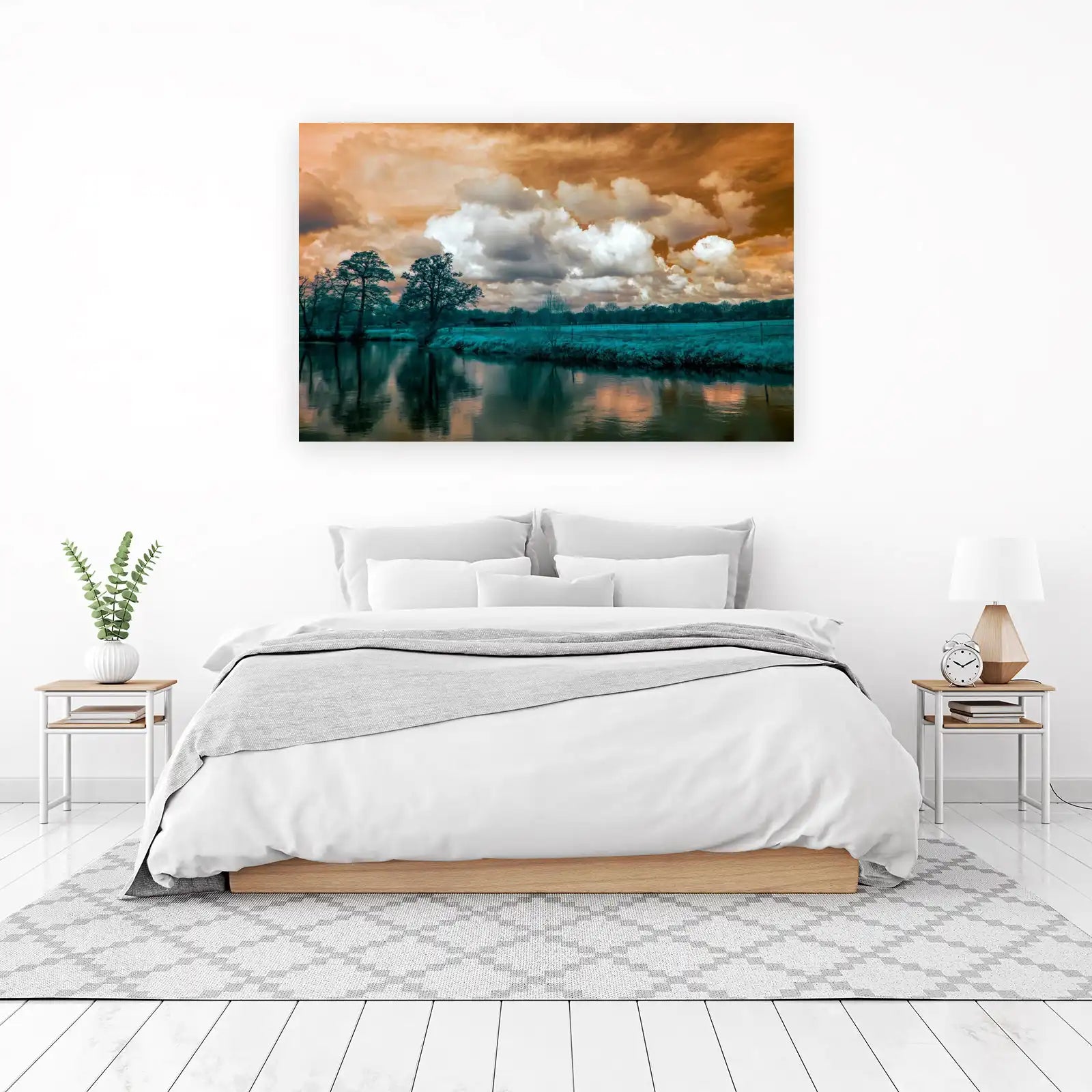 Serene Landscape Trees & River Wall Art