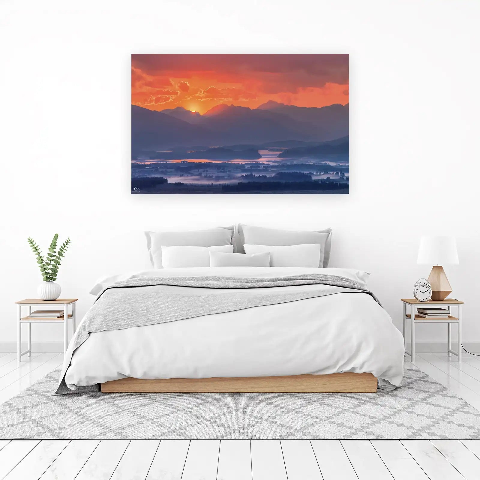 Serene Mountain Sunset Landscape Wall Art