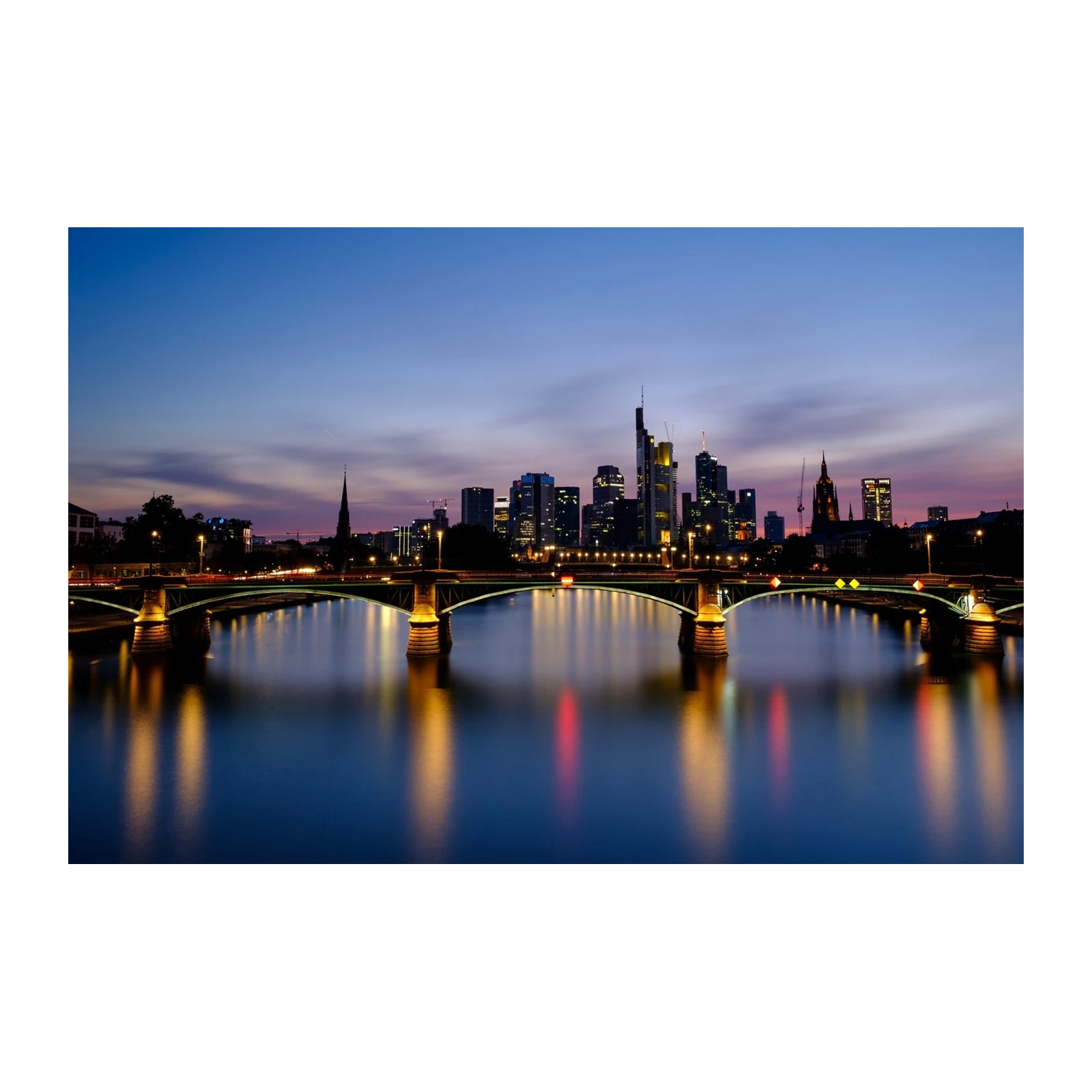Frankfurt Skyline Cityscape Bridge Wall Art