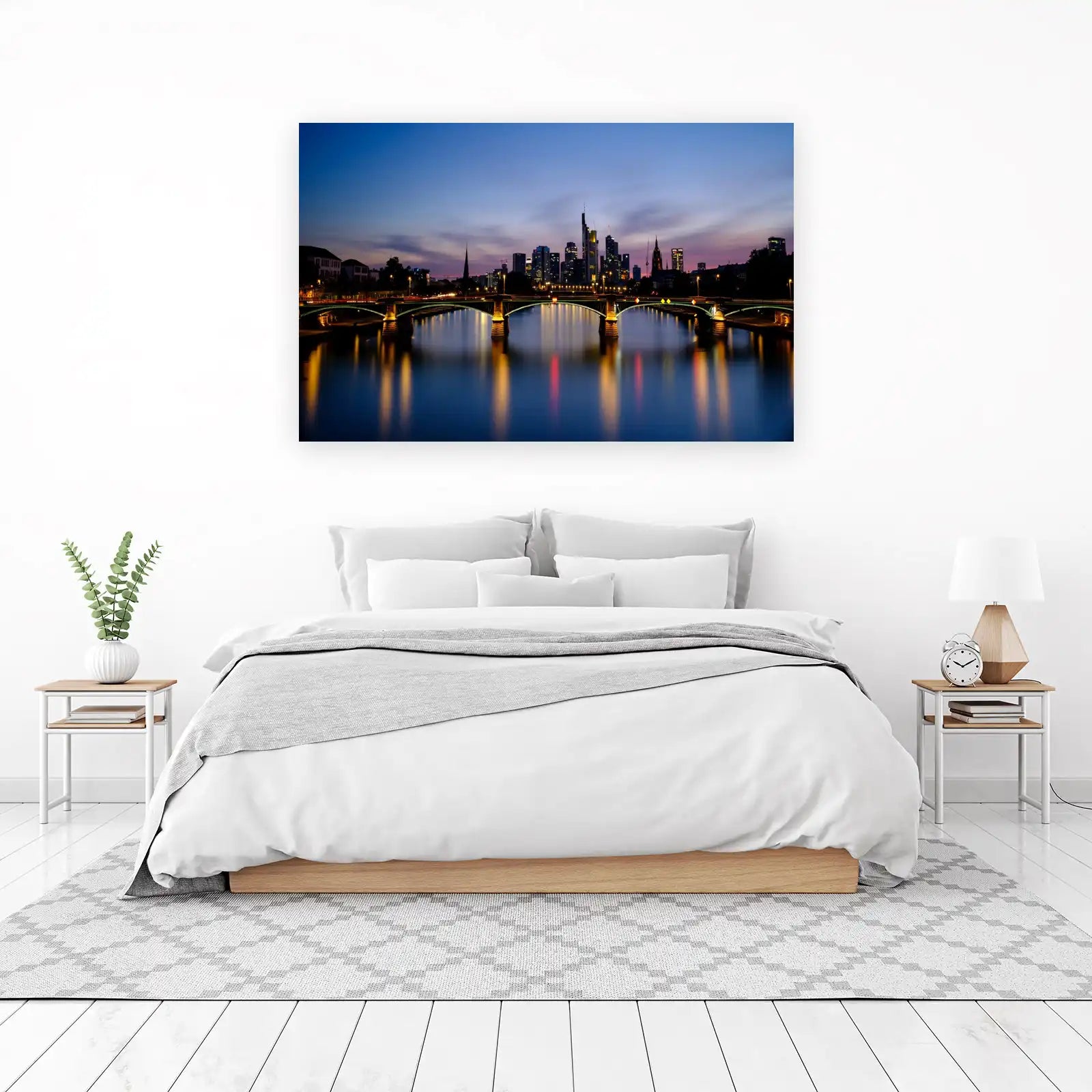 Frankfurt Skyline Cityscape Bridge Wall Art