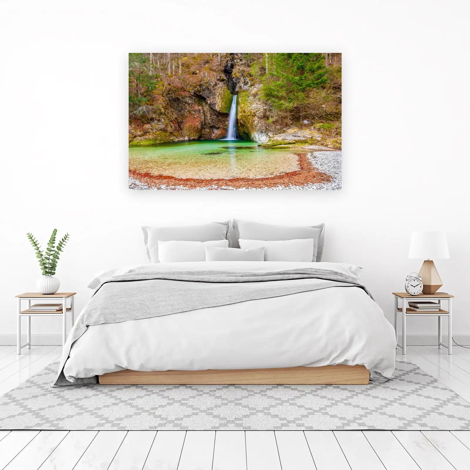 Serene Waterfall Nature Scene Wall Art