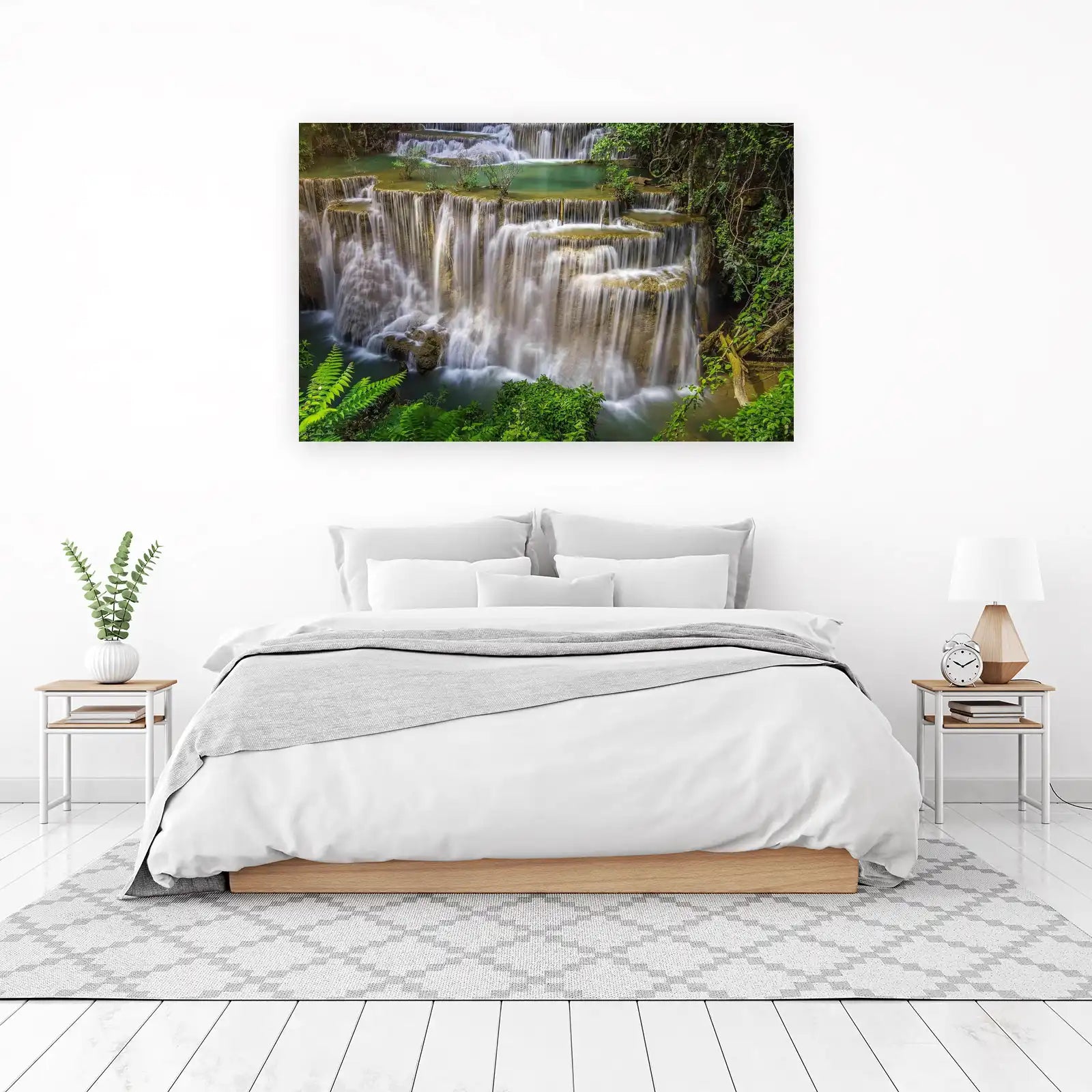 Serene Waterfall Nature Landscape Wall Art